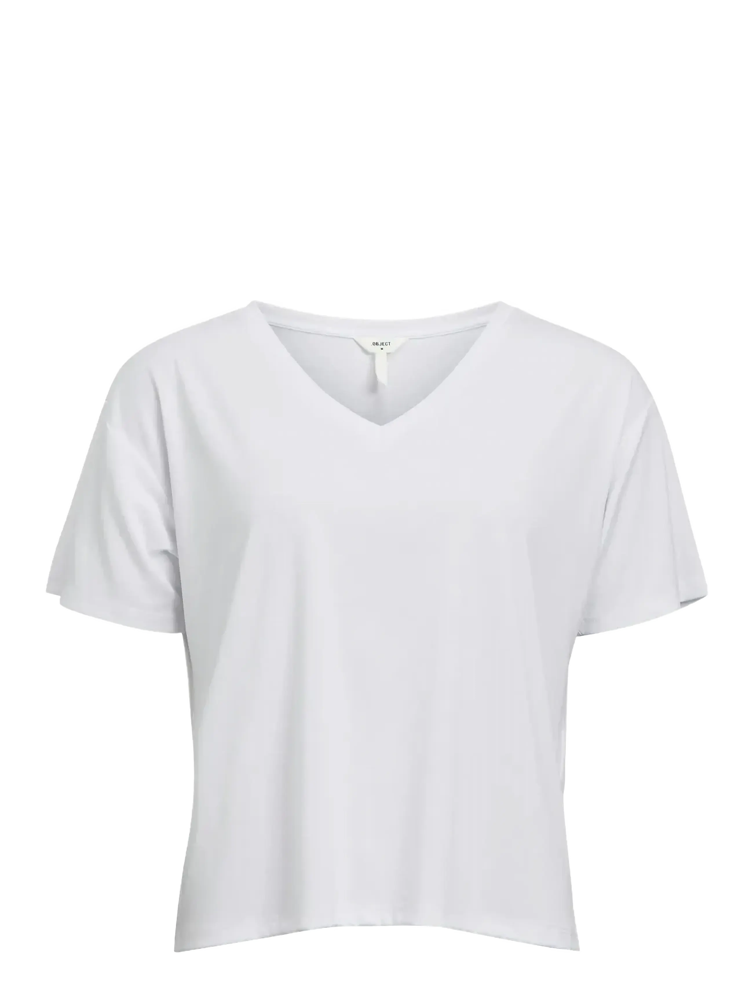 Object OBJANNIE RE S/S V-NECK TOP NOOS - Kleidung - WHITE / white