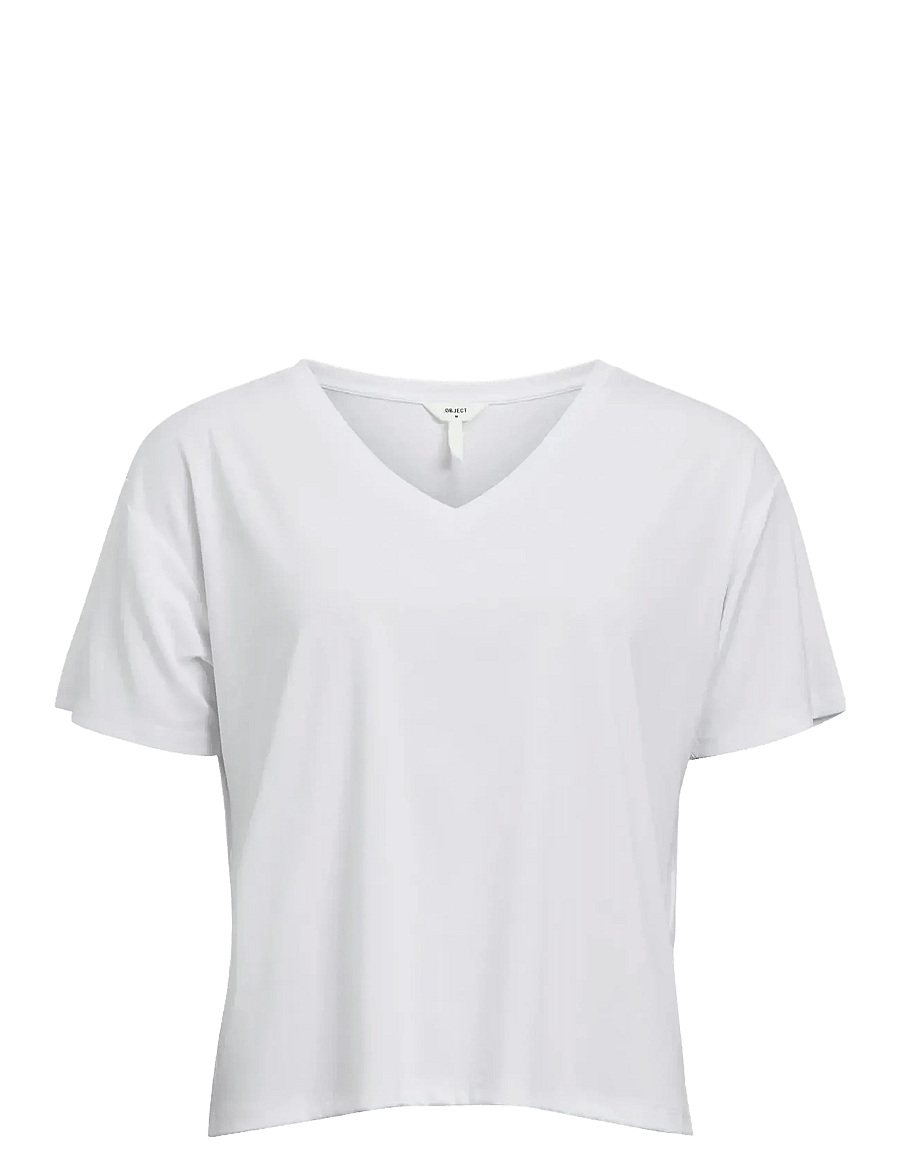 Object - OBJANNIE RE S/S V-NECK TOP NOOS - white - 1