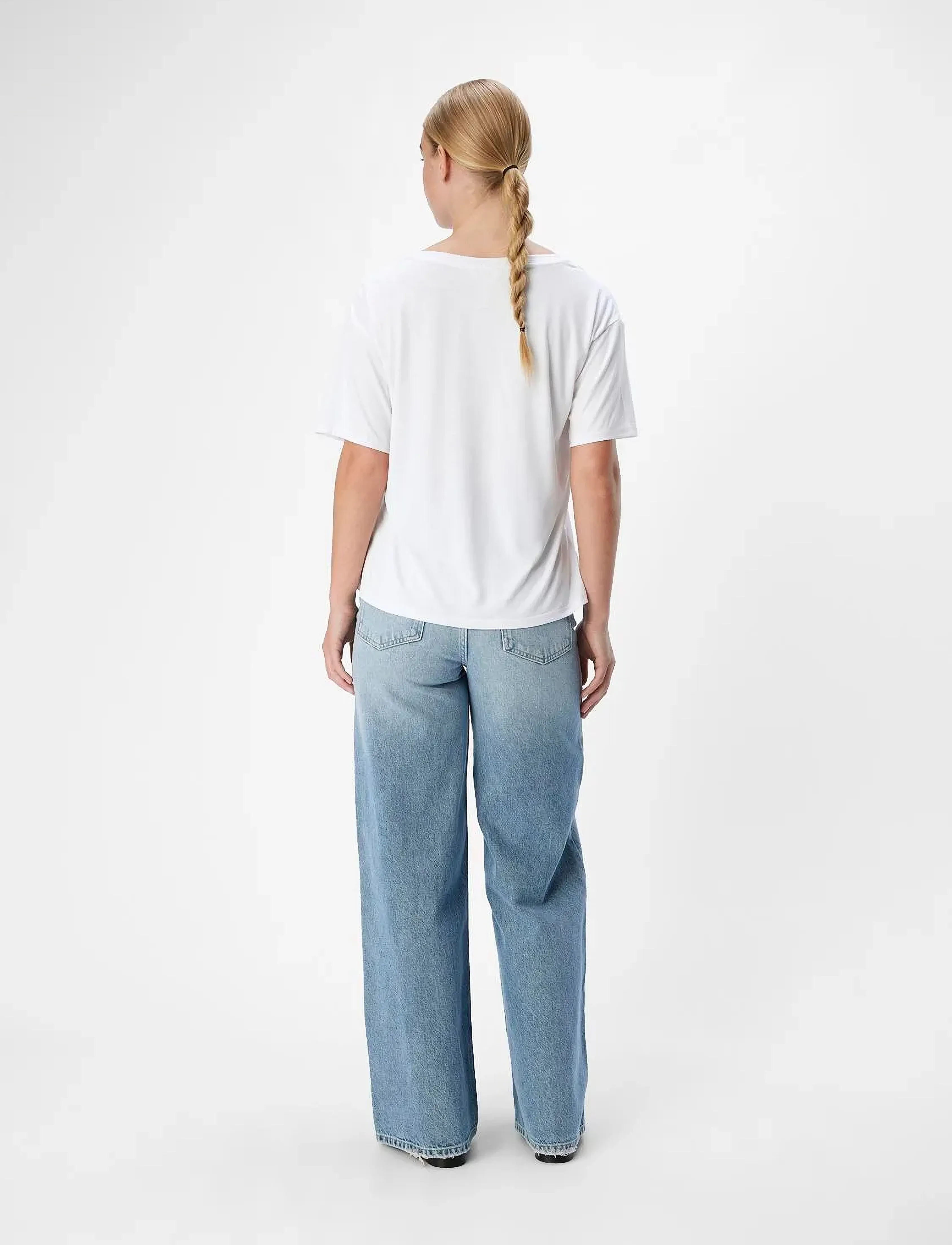 Object - OBJANNIE RE S/S V-NECK TOP NOOS - white - 2
