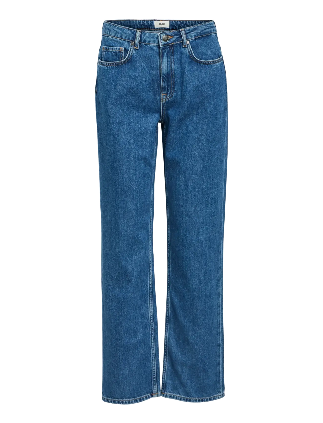 Object OBJSAVA ELLEN MW STRAIGHT JEANS NOOS - Jeans - MEDIUM BLUE DENIM / blue