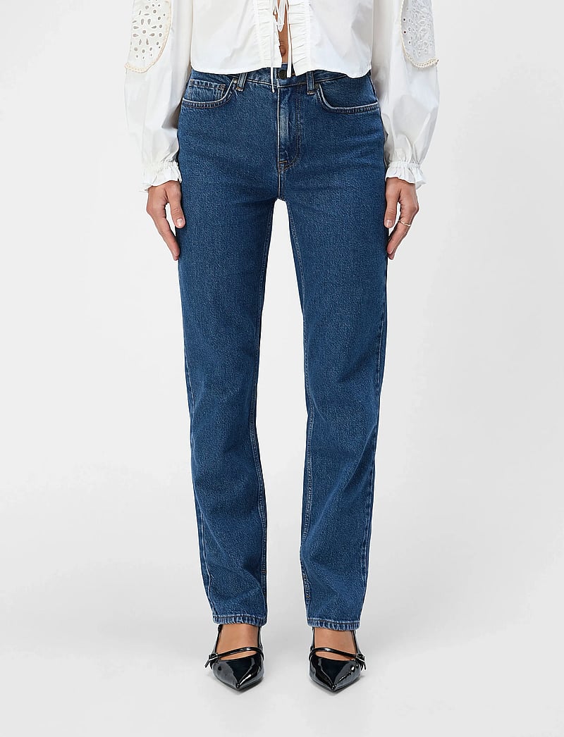 Object - OBJSAVA ELLEN MW STRAIGHT JEANS NOOS - sirge säärega teksad - medium blue denim - 0