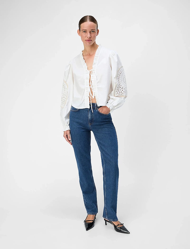 Object - OBJSAVA ELLEN MW STRAIGHT JEANS NOOS - sirge säärega teksad - medium blue denim - 5