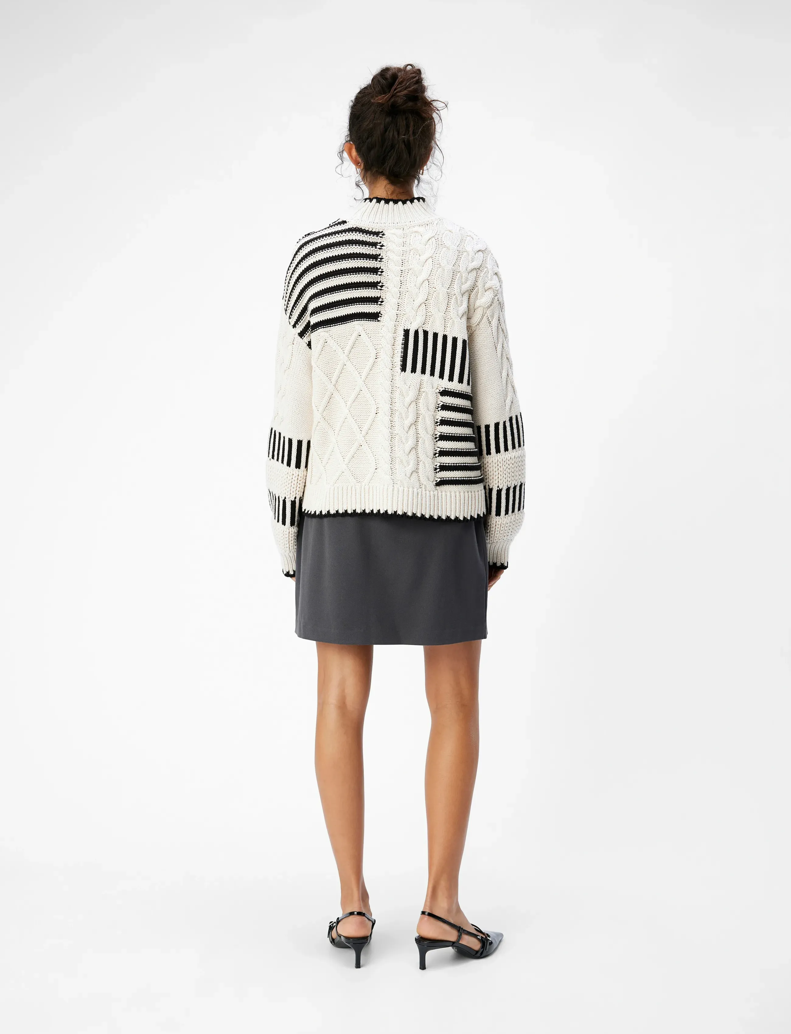 Object - OBJRUBY RE L/S KNIT PULLOVER CC1 AW - sweaters - white sand - 3