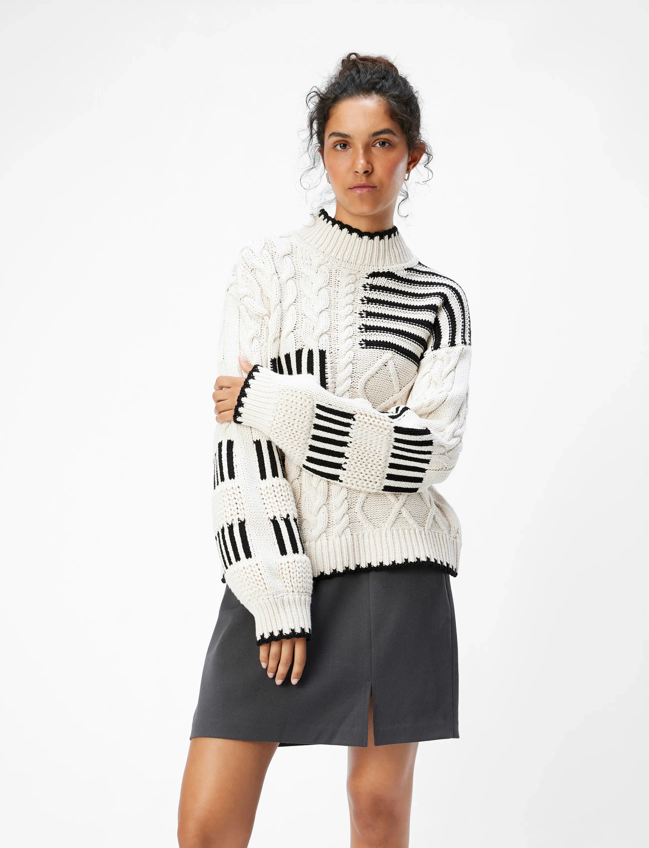 Object - OBJRUBY RE L/S KNIT PULLOVER CC1 AW - sweaters - white sand - 4
