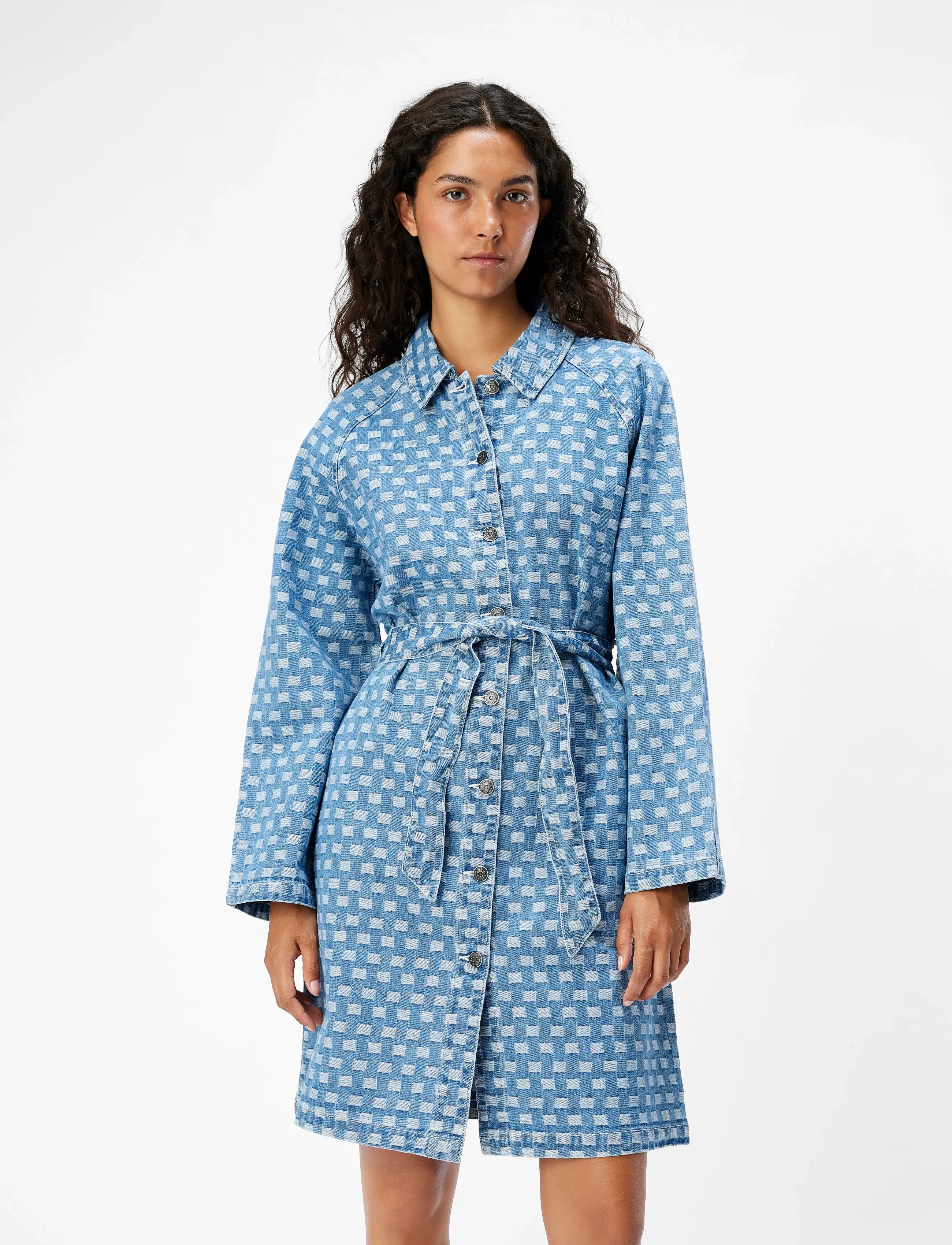 Object - OBJHEDDA LO L/S DRESS CC1 AW - midi kjoler - medium blue denim - 5
