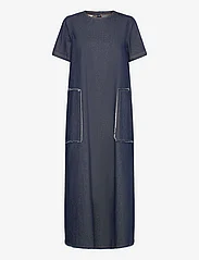 Object - OBJHARLOW S/S LONG DRESS E DIV - maxi kjoler - dark blue denim - 0