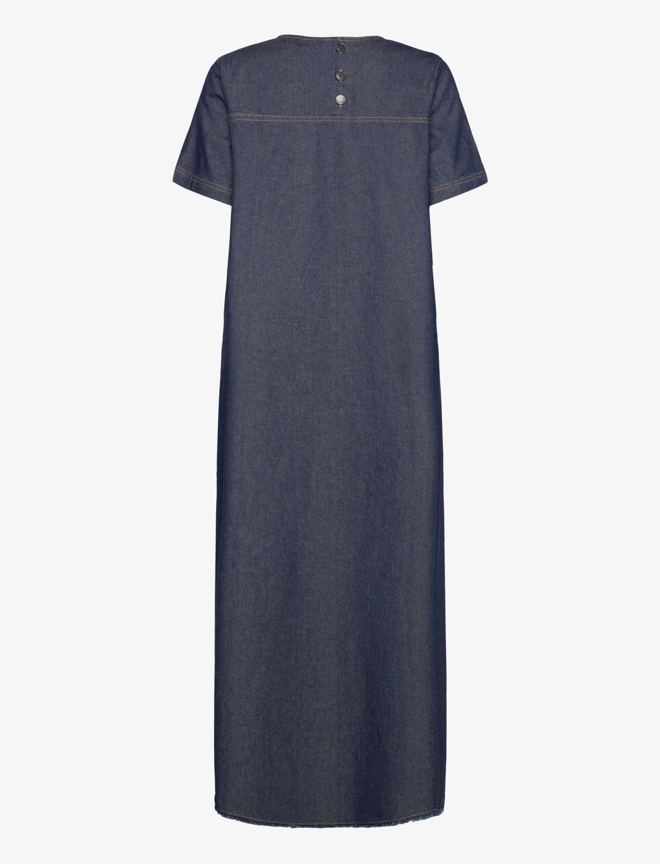 Object - OBJHARLOW S/S LONG DRESS E DIV - maxi kjoler - dark blue denim - 1