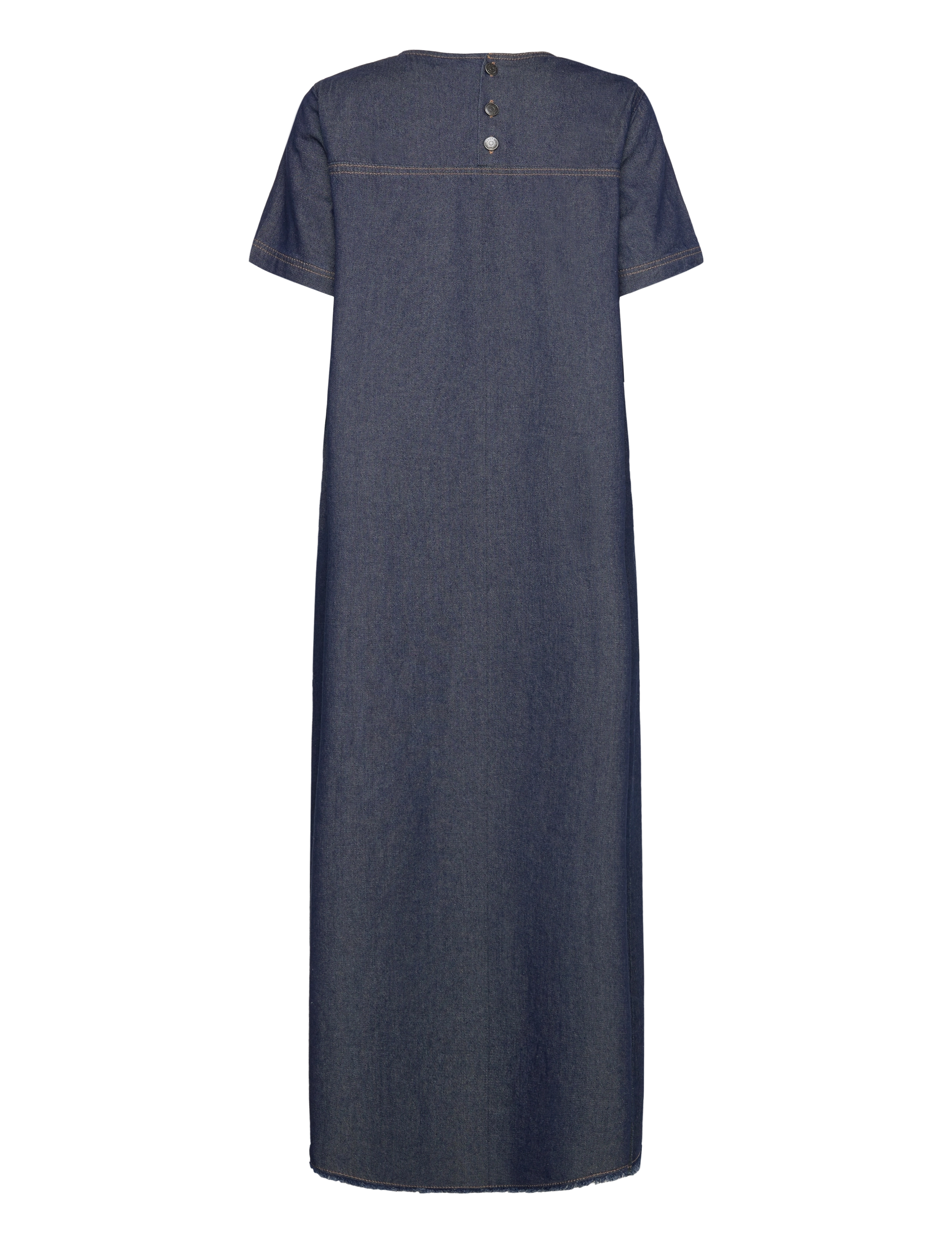 Object - OBJHARLOW S/S LONG DRESS E DIV - maxi dresses - dark blue denim - 2