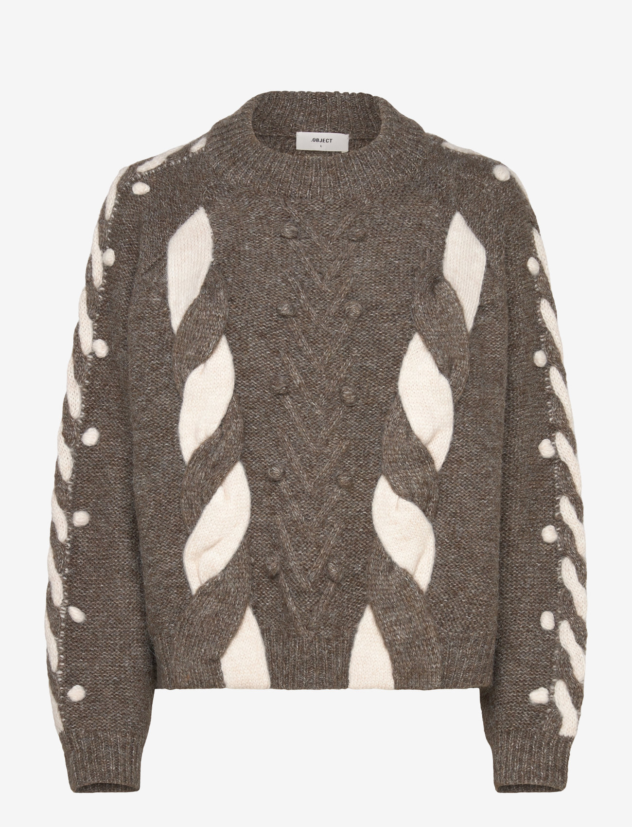 Object - OBJRAVI RE L/S KNIT PULLOVER CC1 AW - sügisesed riided - morel - 0