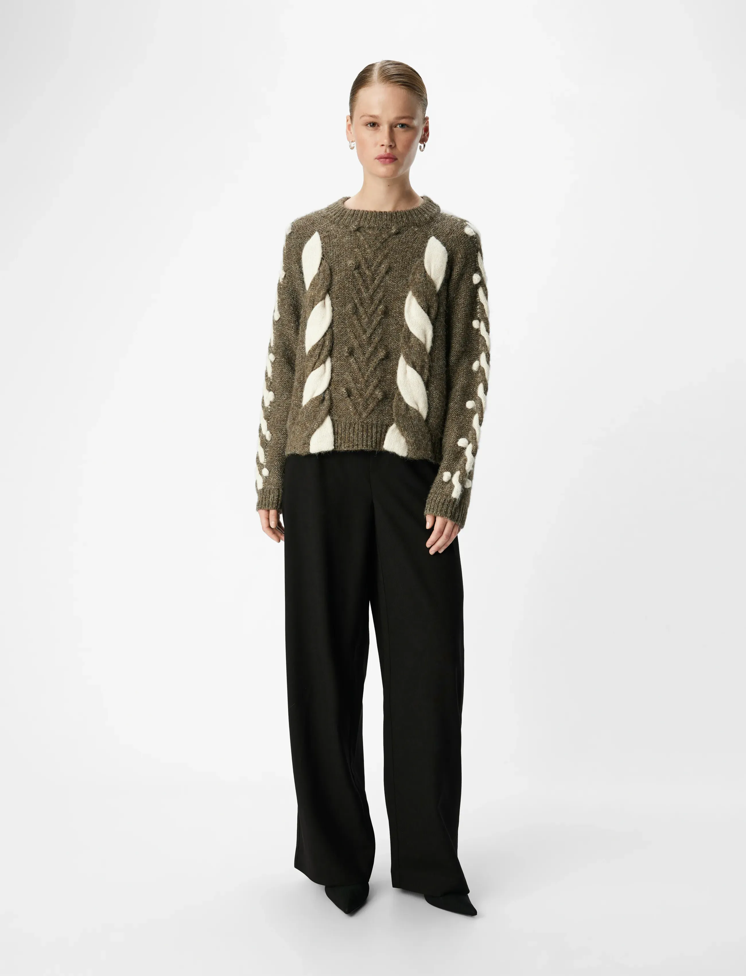 Object - OBJRAVI RE L/S KNIT PULLOVER CC1 AW - pullover - morel - 5