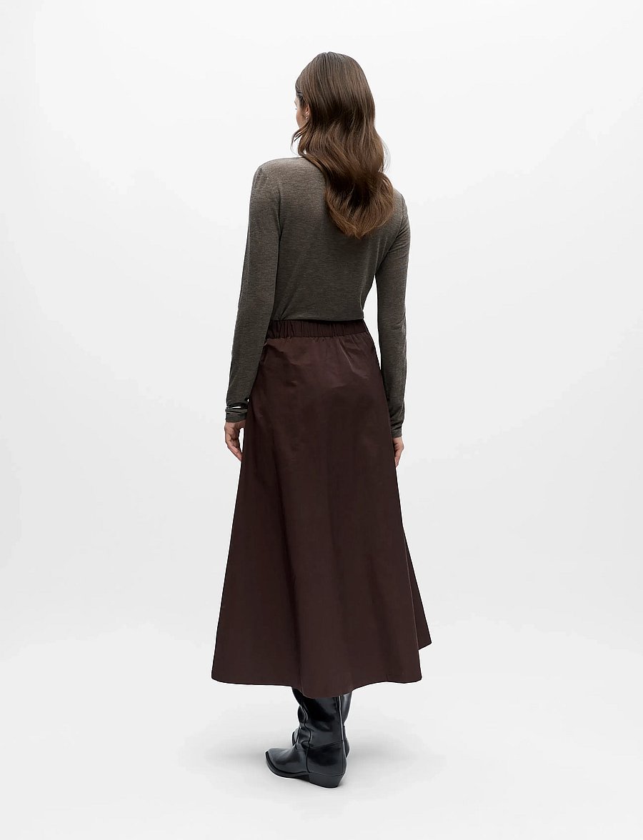 Object - OBJDINA OZ HW SKIRT REP - jupes longues - seal brown - 2