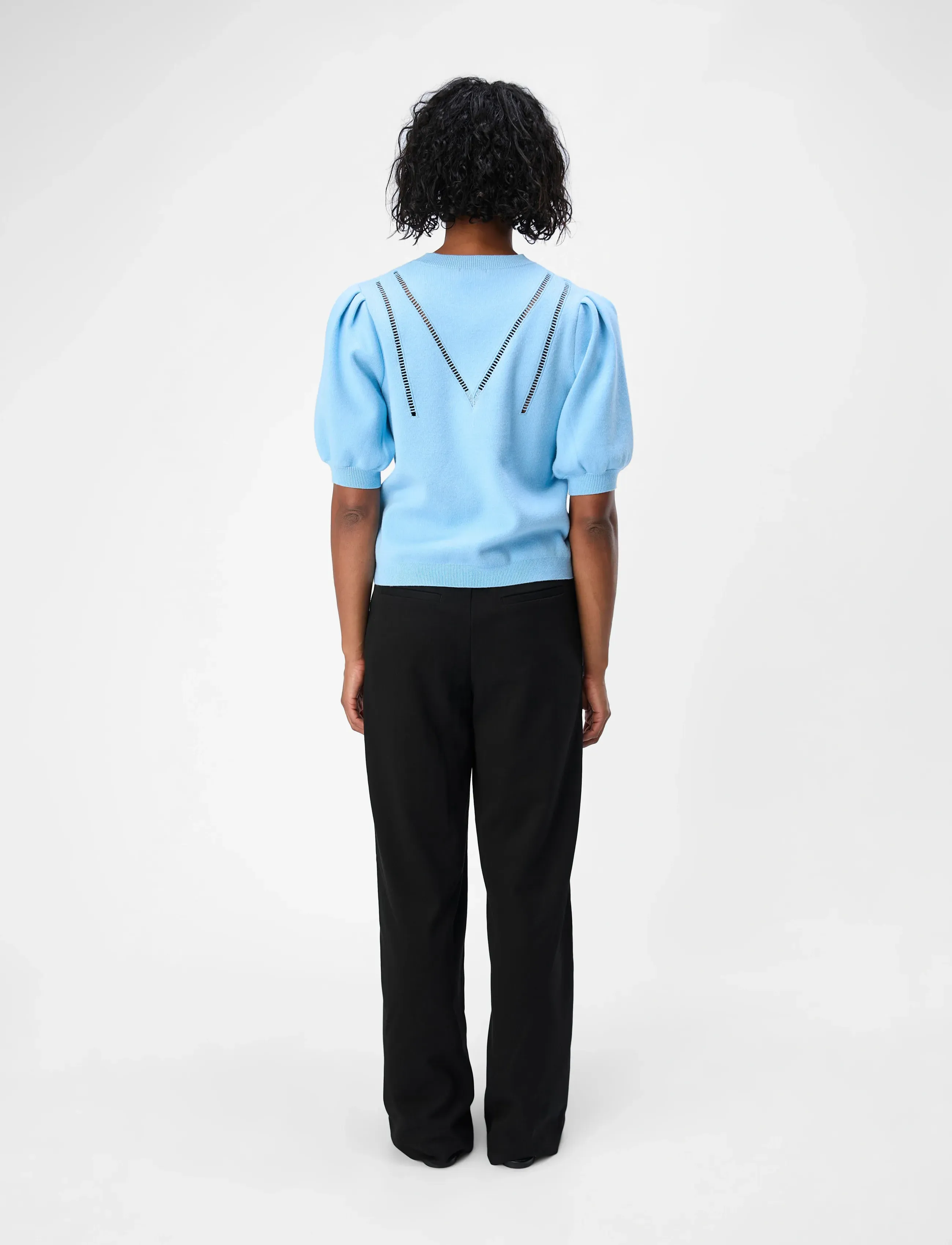 Object - OBJVARI KNIT 2/4 RE KNIT PULLOVER 134 - pullover - airy blue - 2