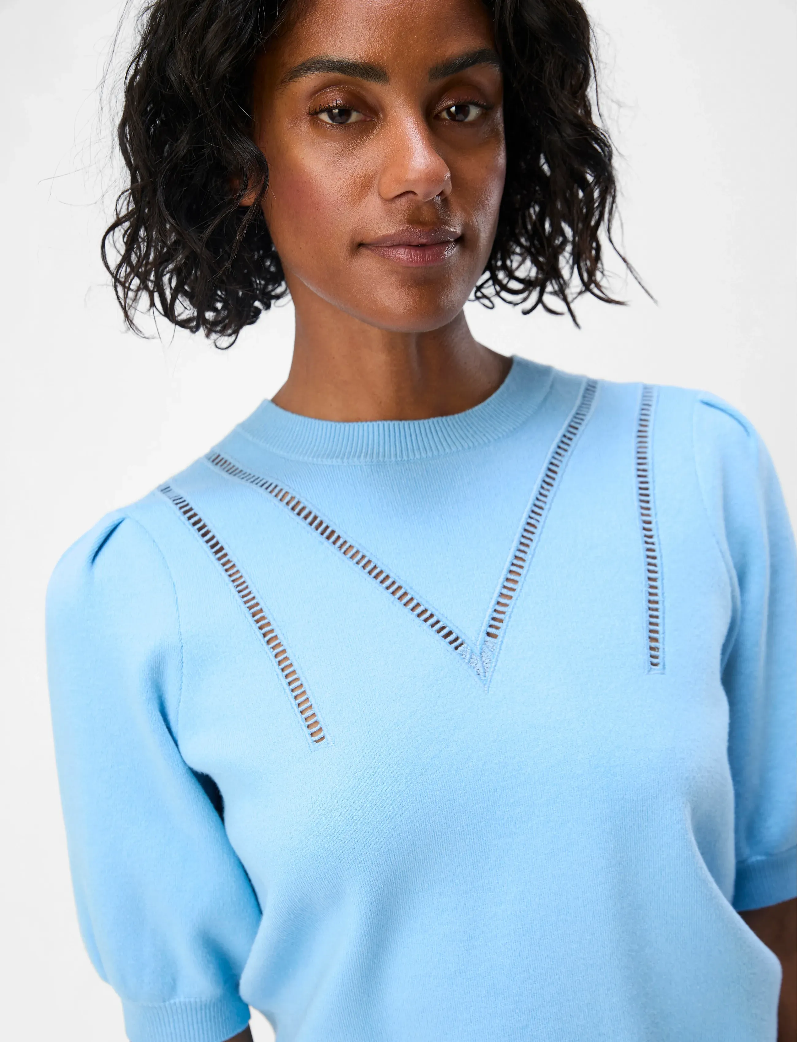 Object - OBJVARI KNIT 2/4 RE KNIT PULLOVER 134 - pullover - airy blue - 4