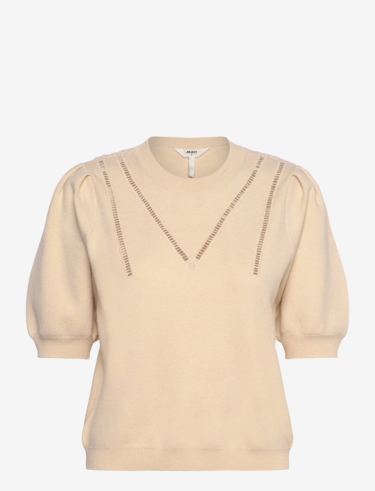 Object - OBJVARI KNIT 2/4 RE KNIT PULLOVER 134 - herbstliche kleidung - sandshell - 0