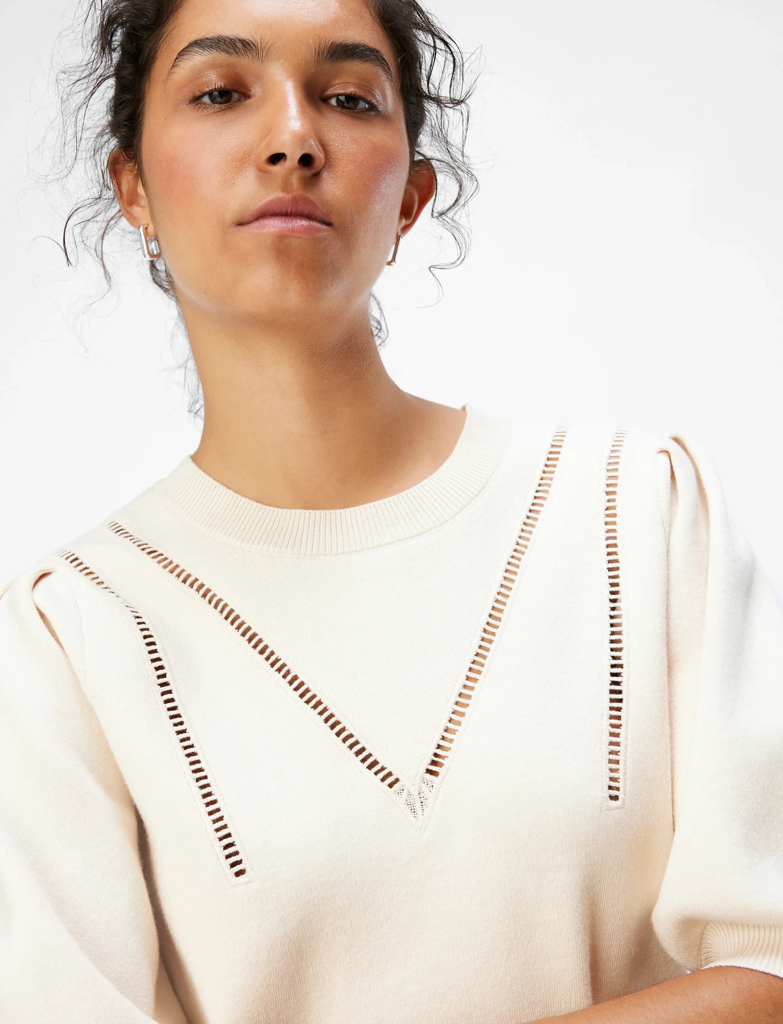 Object - OBJVARI KNIT 2/4 RE KNIT PULLOVER 134 - pullover - sandshell - 4
