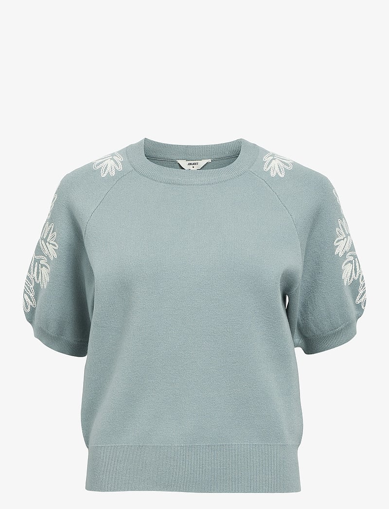 Object - OBJRASHIA KNIT 2/4 RE PULLOVER 134 - stickade tröjor - slate - 0