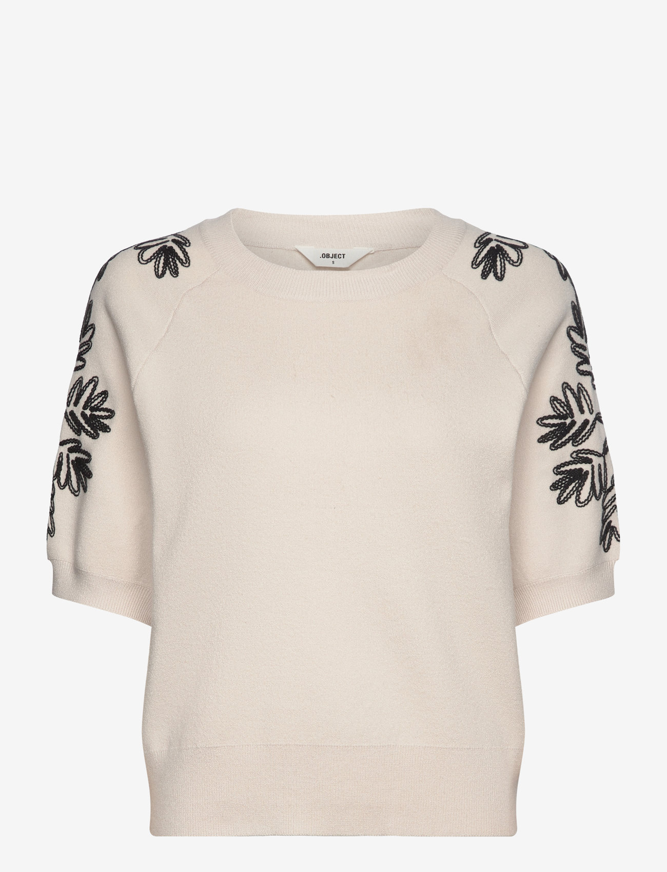 Object - OBJRASHIA KNIT 2/4 RE PULLOVER 134 - syysvaatteet - white sand - 0