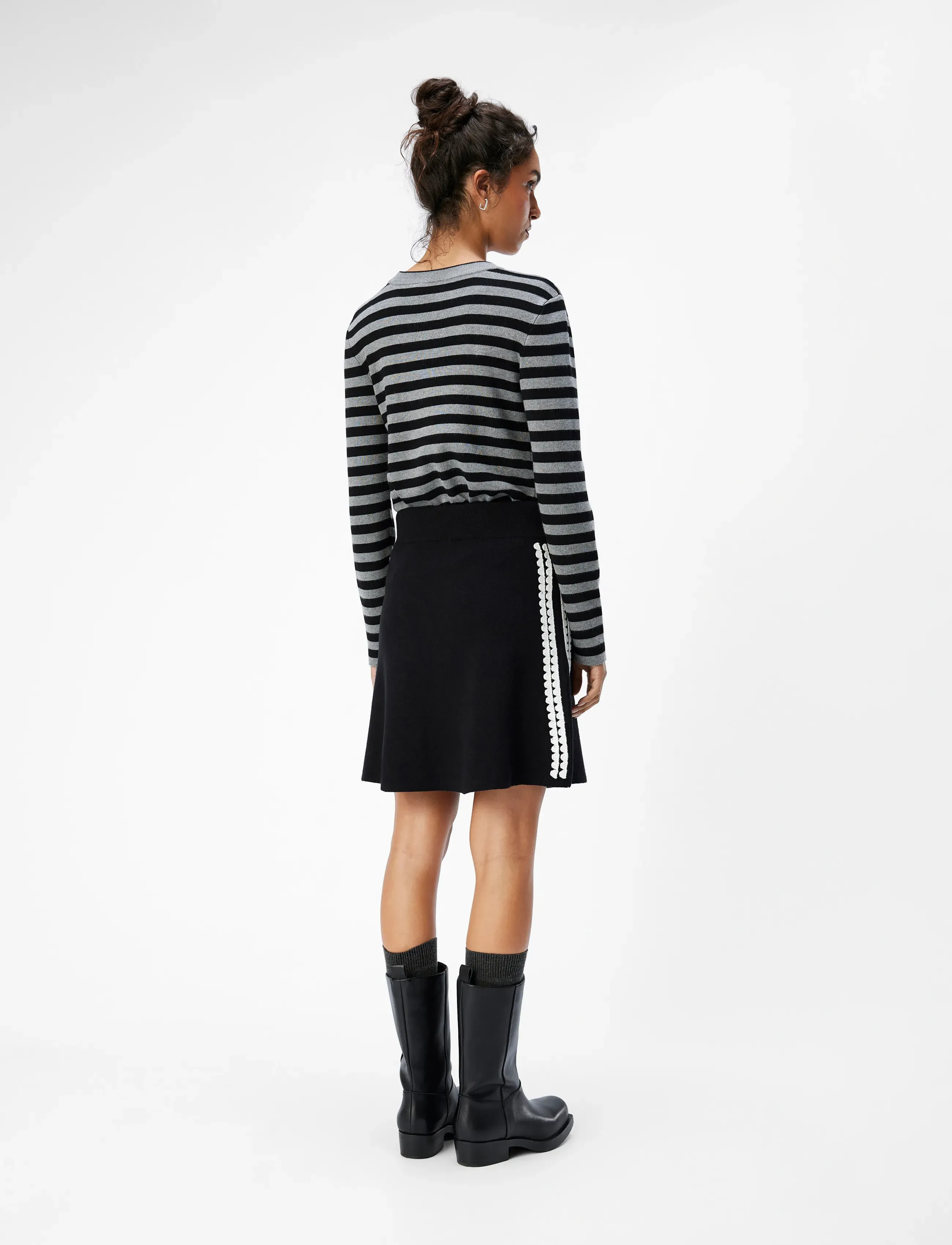 Object - OBJRASHIA KNIT HW RE SHORT SKIRT 134 - strikkede nederdele - black - 5