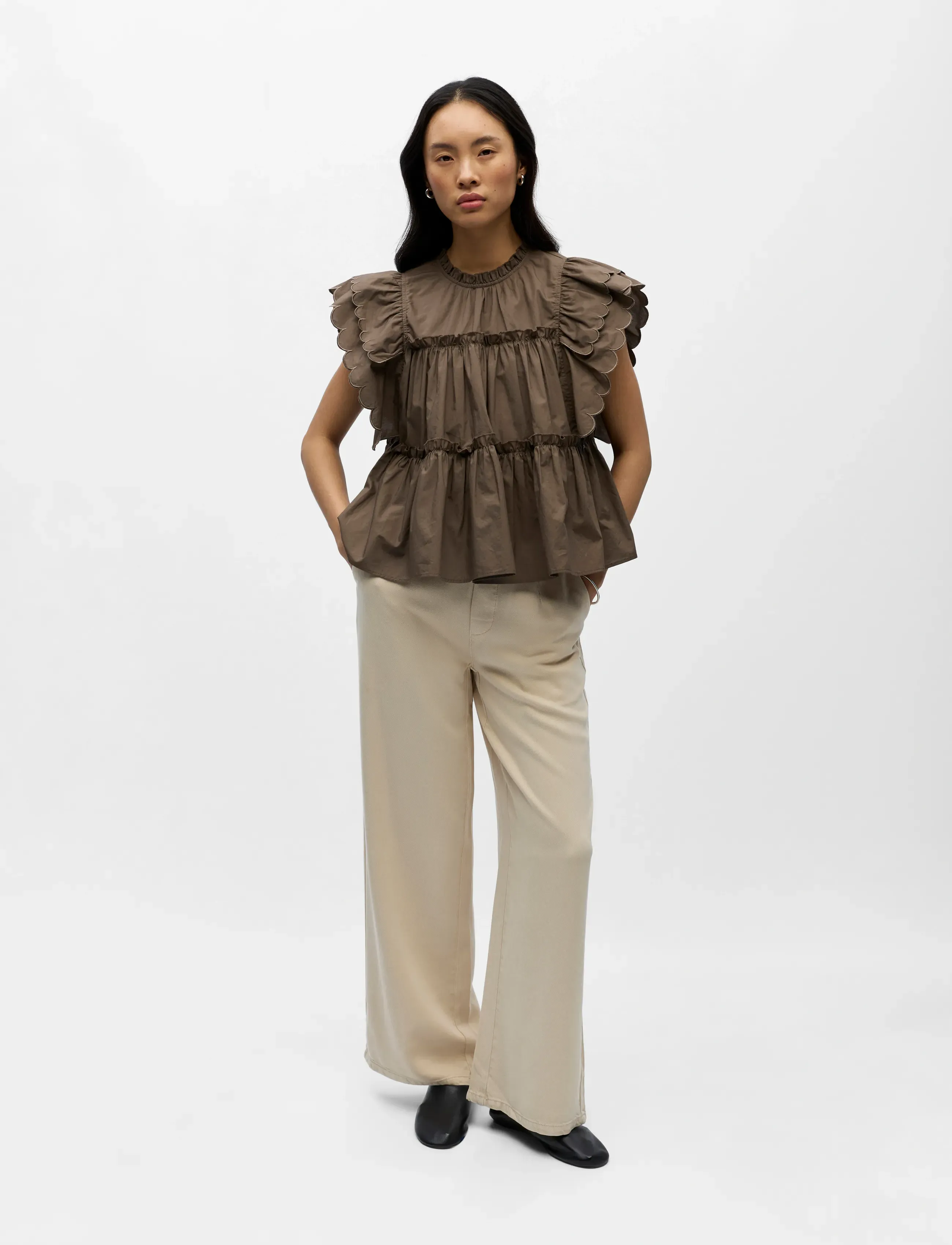 Object - OBJHOPE S/L TOP REP - blouses sans manches - morel - 4