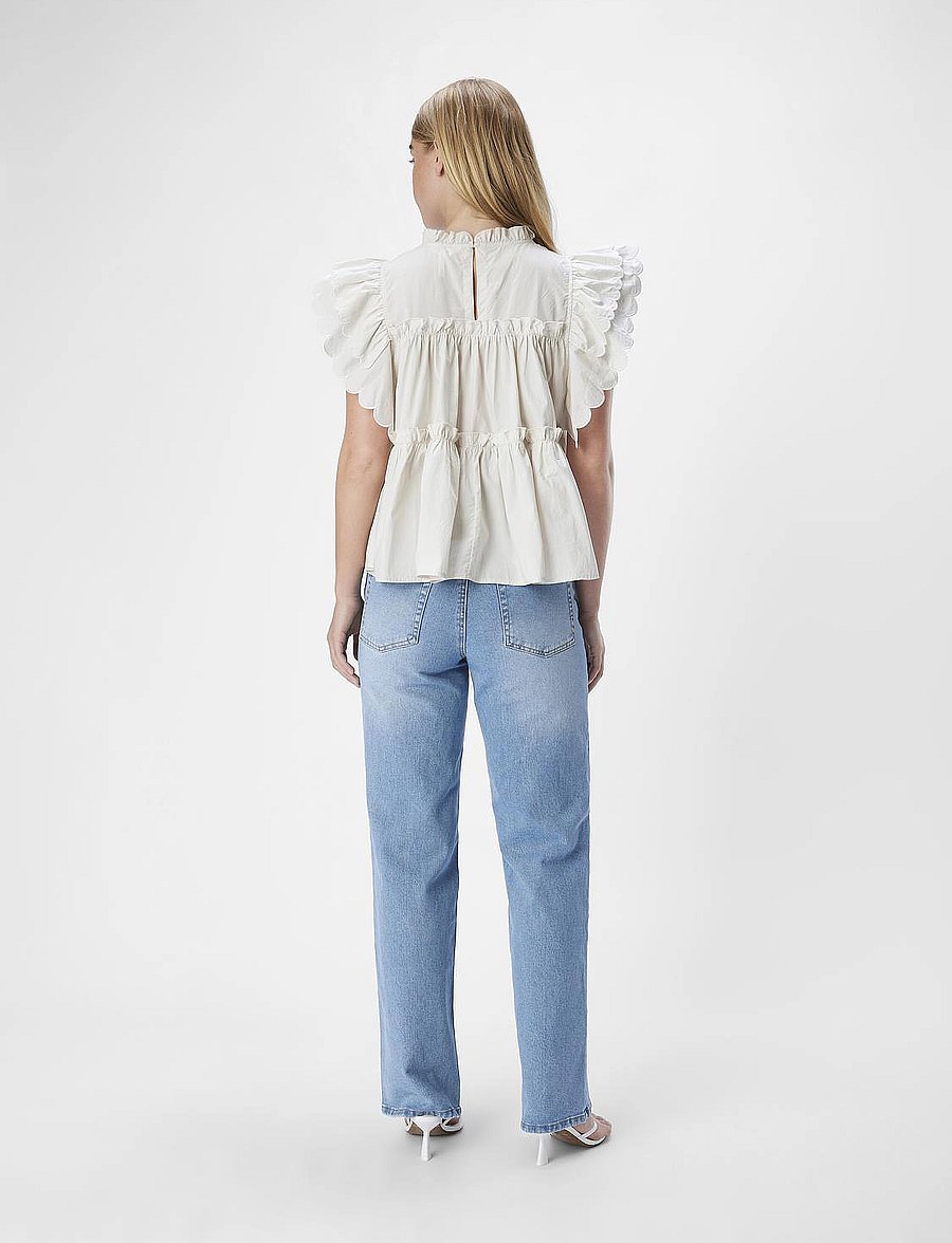 Object - OBJHOPE S/L TOP REP - Ærmeløse bluser - white sand - 2