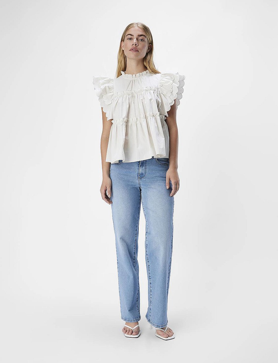 Object - OBJHOPE S/L TOP REP - Ärmellose blusen - white sand - 3