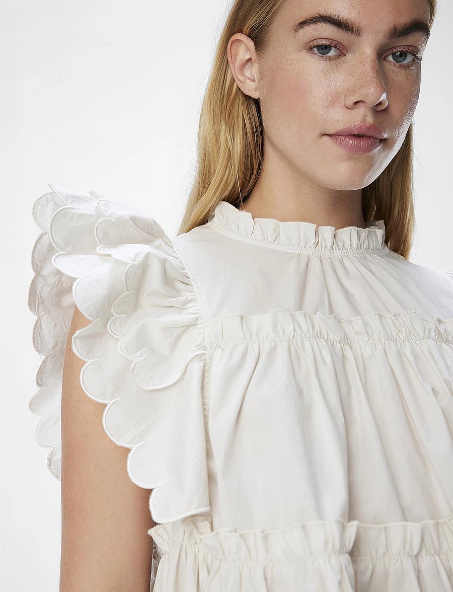 Object - OBJHOPE S/L TOP REP - Ærmeløse bluser - white sand - 4