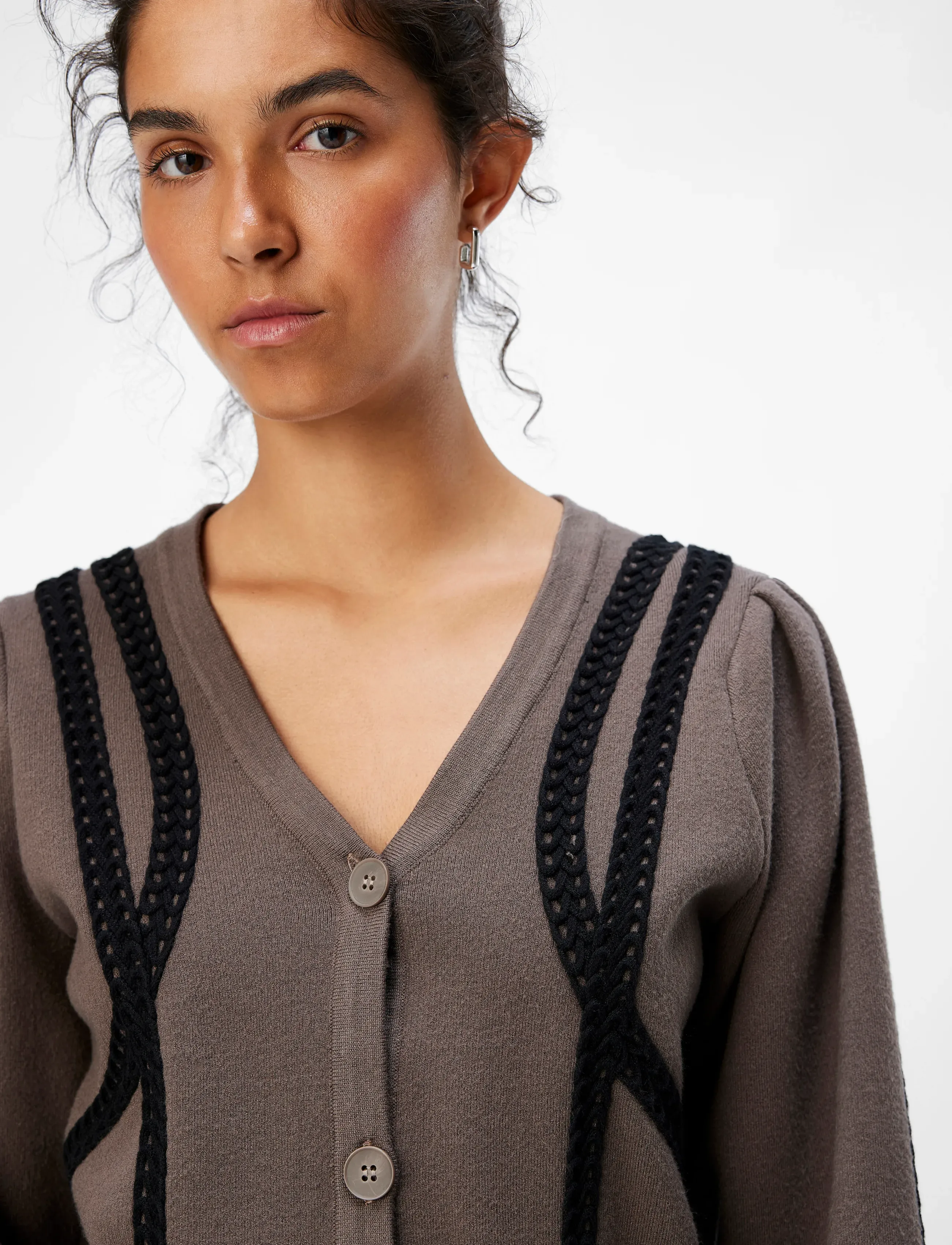 Object - OBJULLA KNIT L/S RE CARDIGAN 134 - cardigans - morel - 4