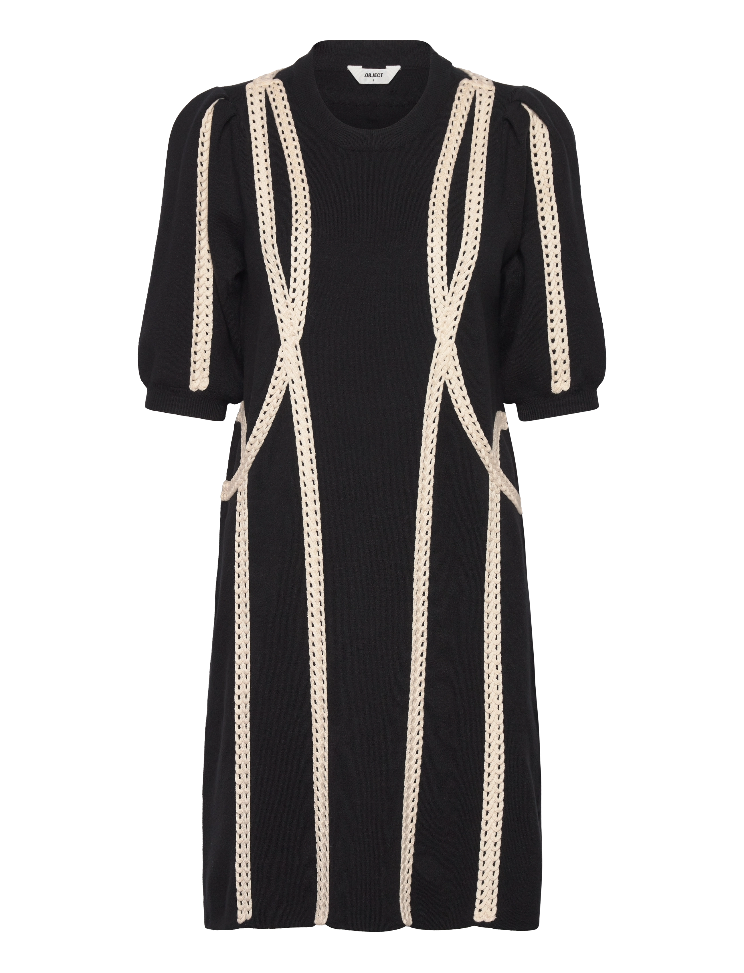 Object OBJULLA KNIT 2/4 LO DRESS 134 - Kleider - BLACK / black