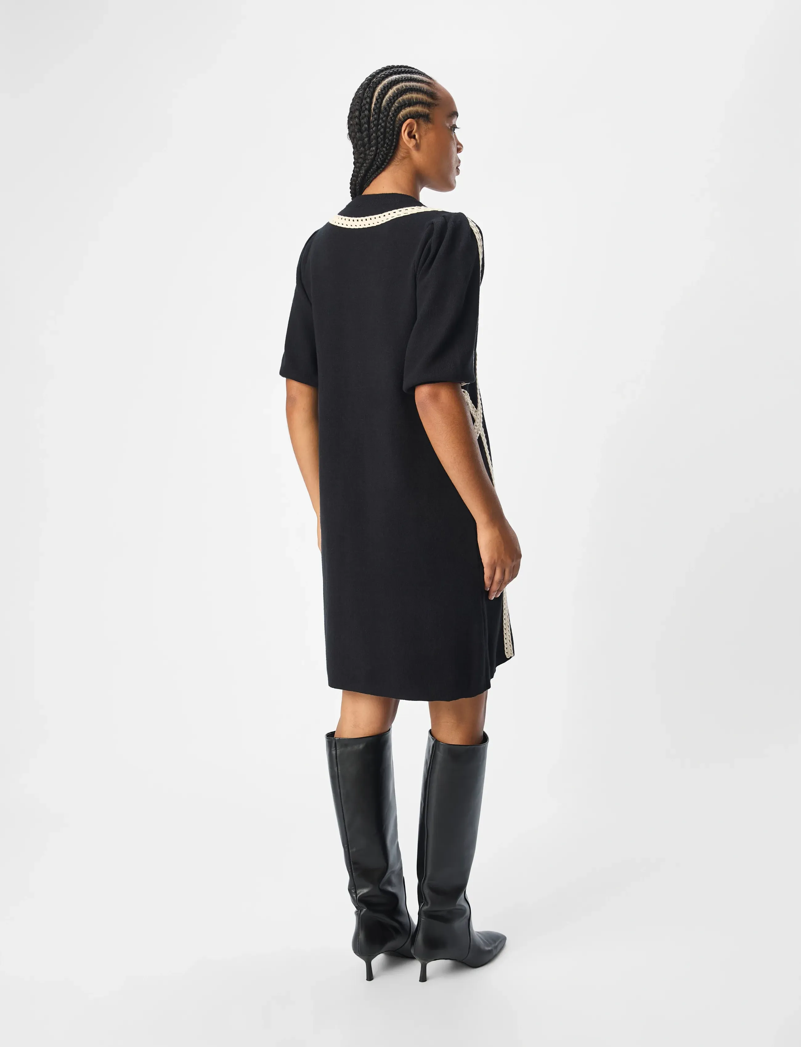 Object - OBJULLA KNIT 2/4 LO DRESS 134 - strickkleider - black - 3