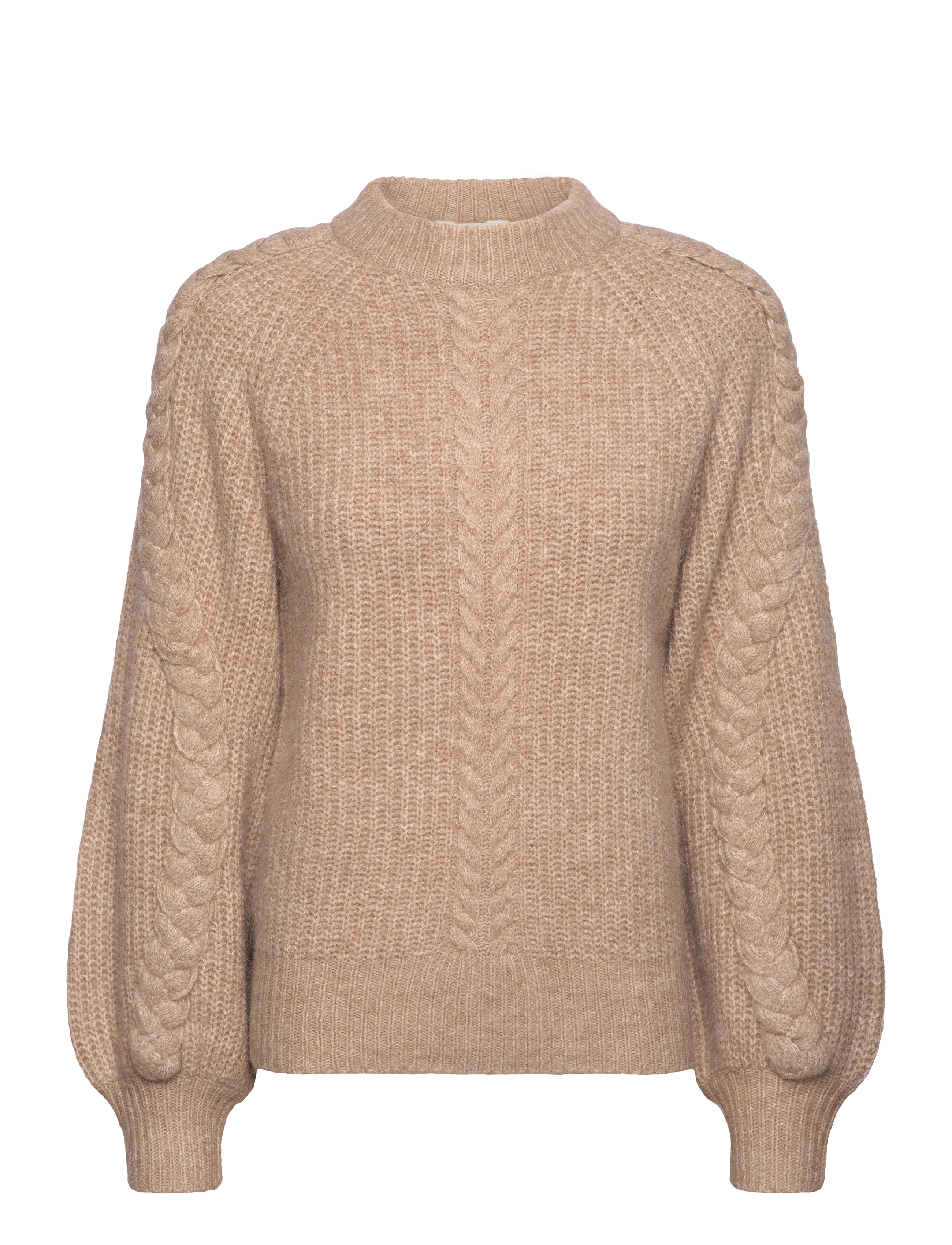 Object OBJRUNA KNIT L/S RE PULLOVER 134 - Pullover - MOREL / beige