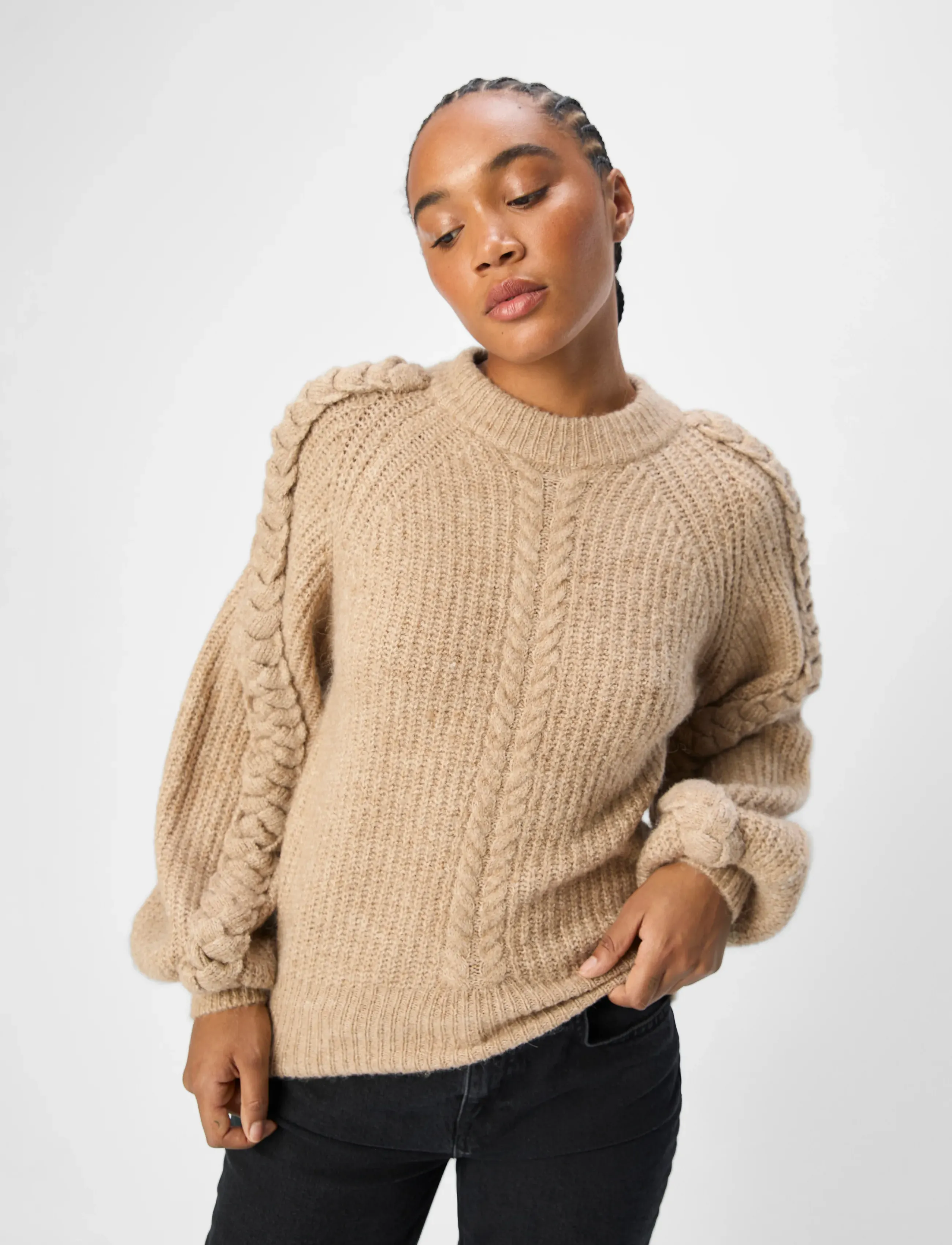 Object - OBJRUNA KNIT L/S RE PULLOVER 134 - megzti drabužiai - morel - 5