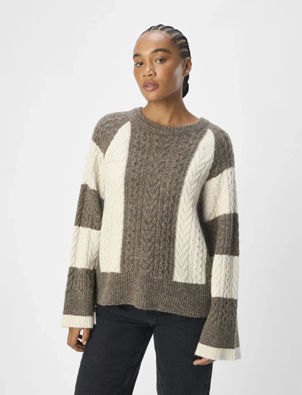 Object - OBJROSA KNIT L/S RE PULLOVER 134 - stickade tröjor - morel - 0