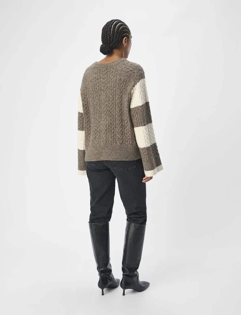 Object - OBJROSA KNIT L/S RE PULLOVER 134 - stickade tröjor - morel - 2