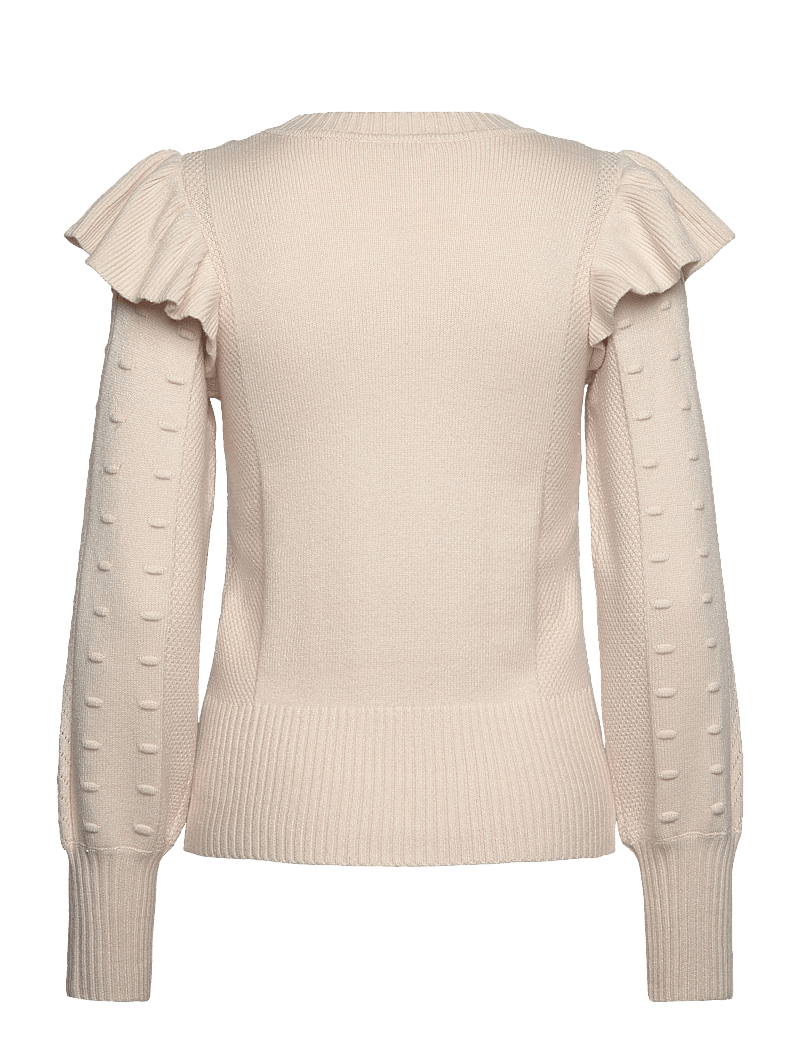 Object - OBJJULIA KNIT L/S RE PULLOVER 134 - stickade tröjor - white sand - 1