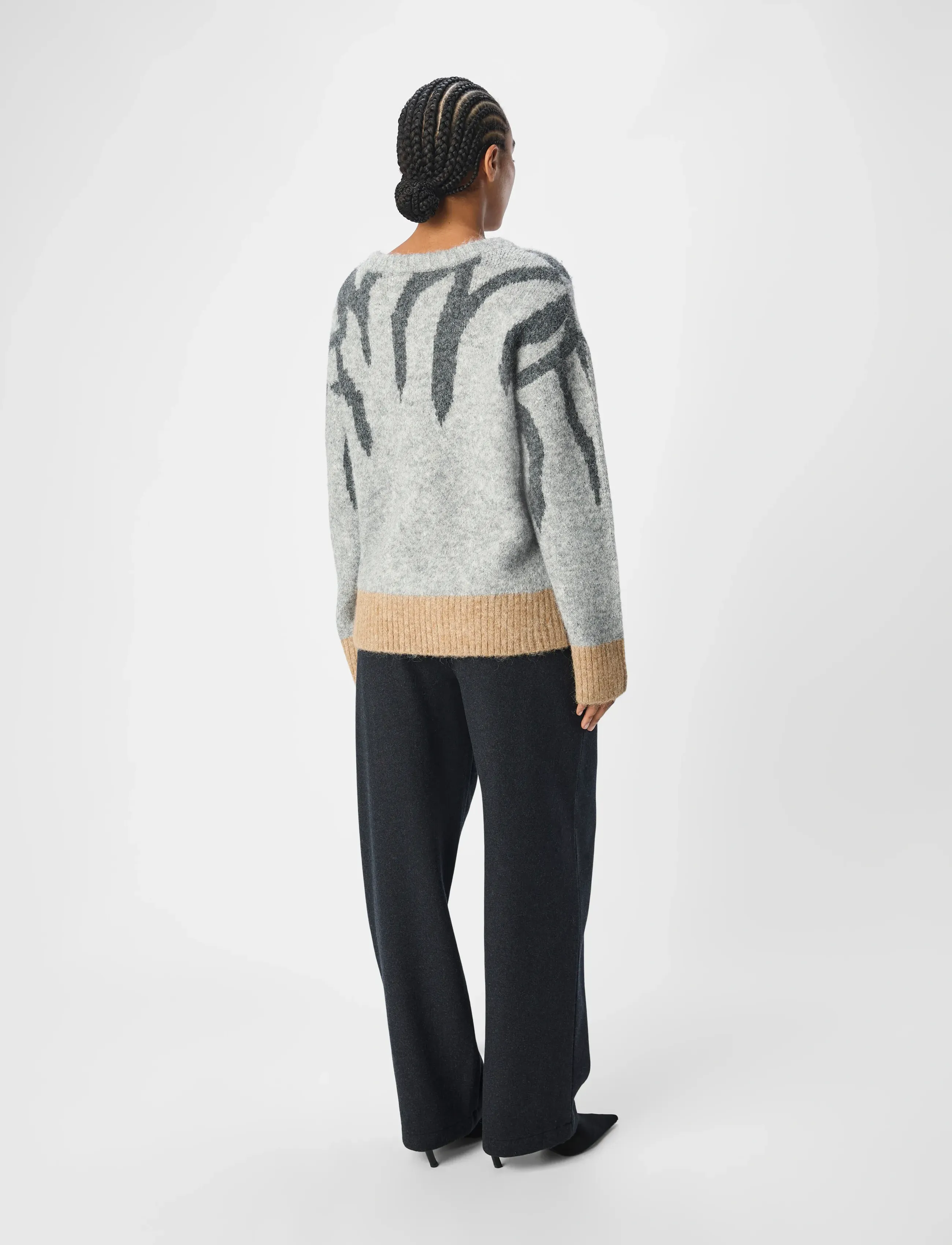 Object - OBJRABU KNIT L/S RE PULLOVER 134 - pullover - light grey melange - 3