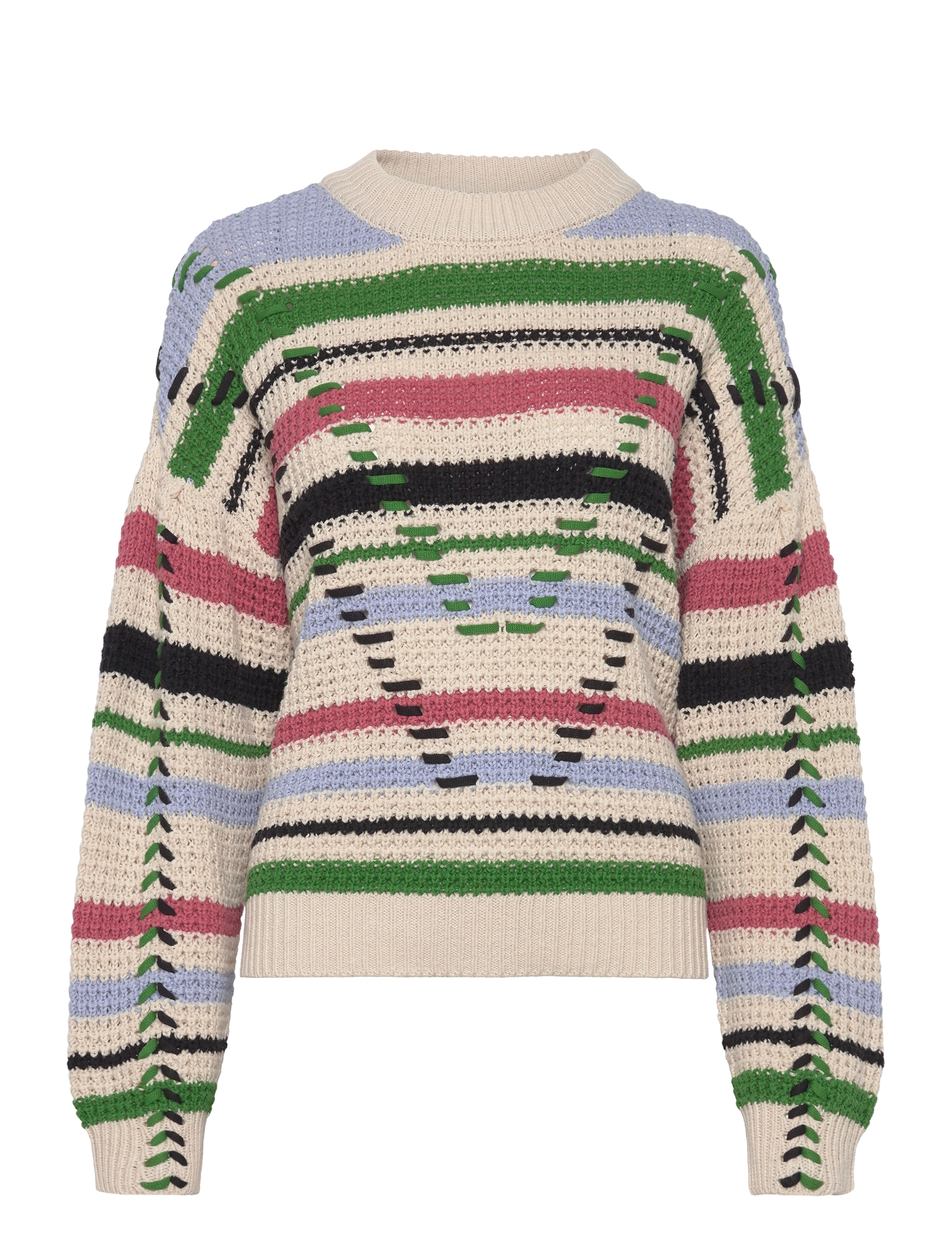 OBJTUJA KNIT L/S OZ PULLOVER 134 - WHITE SAND