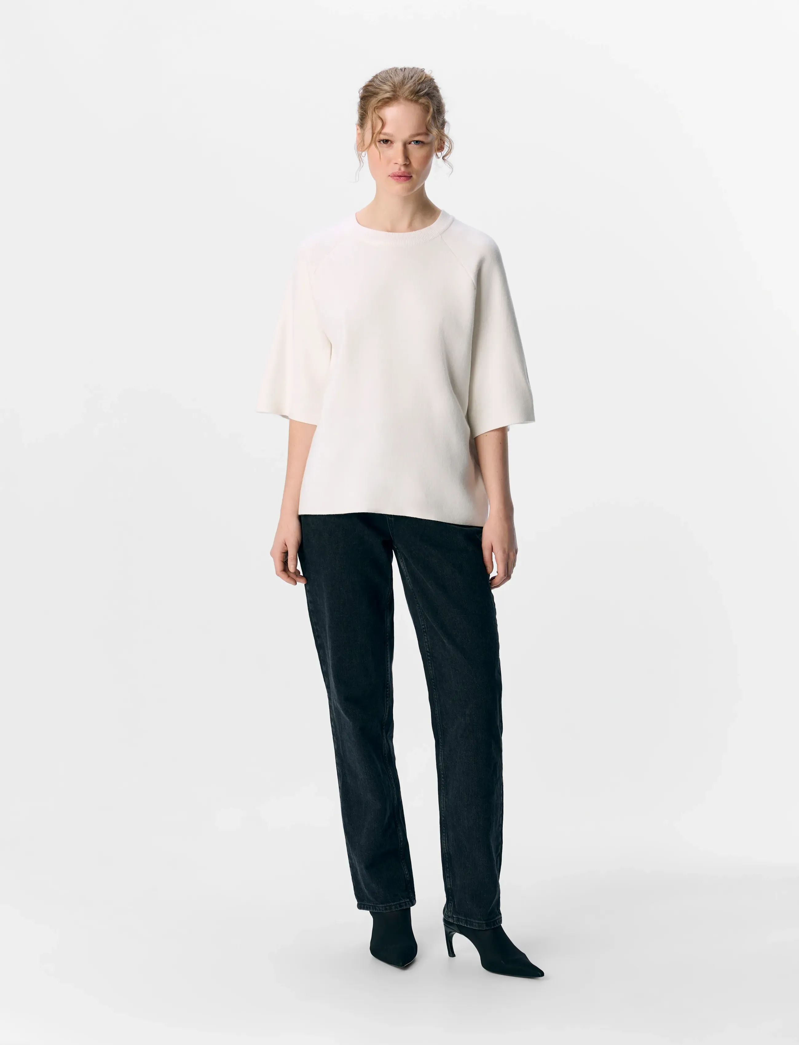 Object - OBJREYNARD 2/4 KNIT PULLOVER NOOS - džemperi - cloud dancer - 3