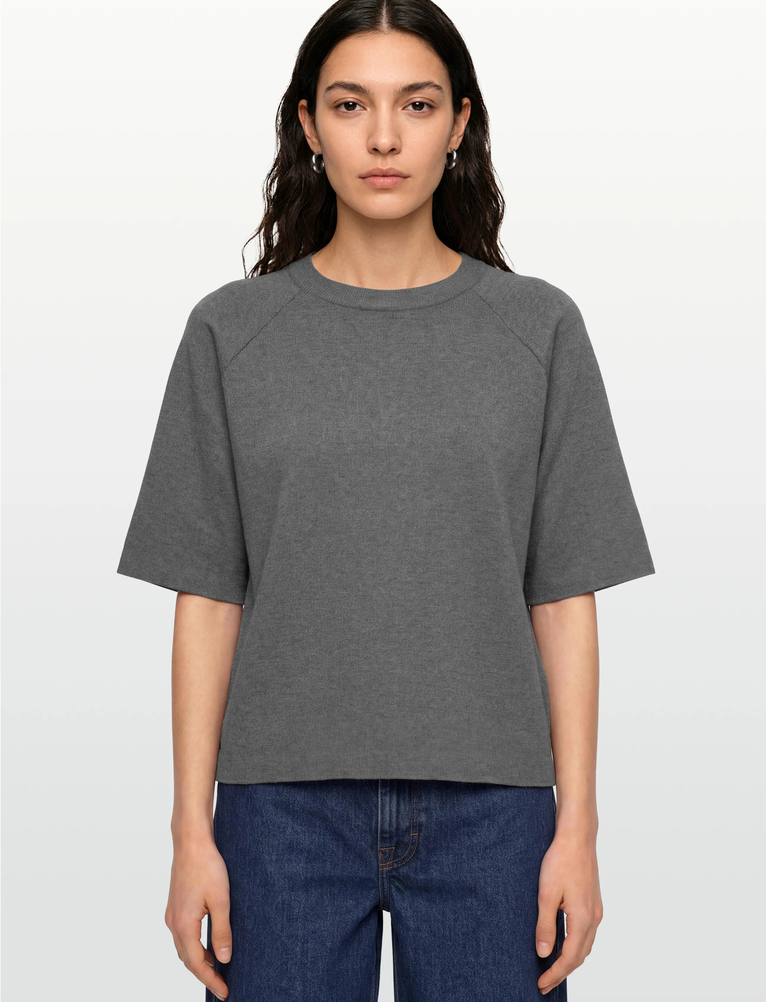 Object - OBJREYNARD 2/4 KNIT PULLOVER NOOS - laveste priser - medium grey melange - 3