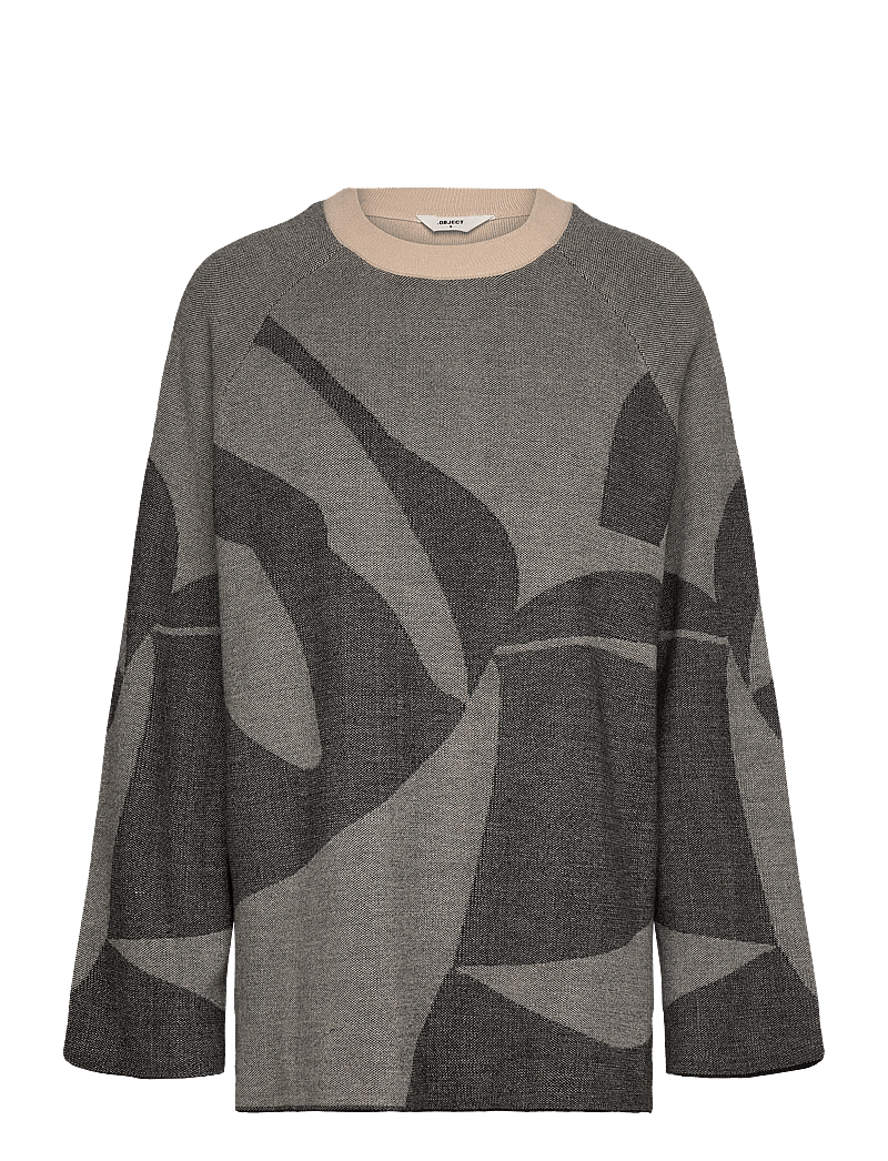 Object - OBJSIF LO L/S KNIT PULLOVER DIV - gebreide truien - medium grey melange - 0