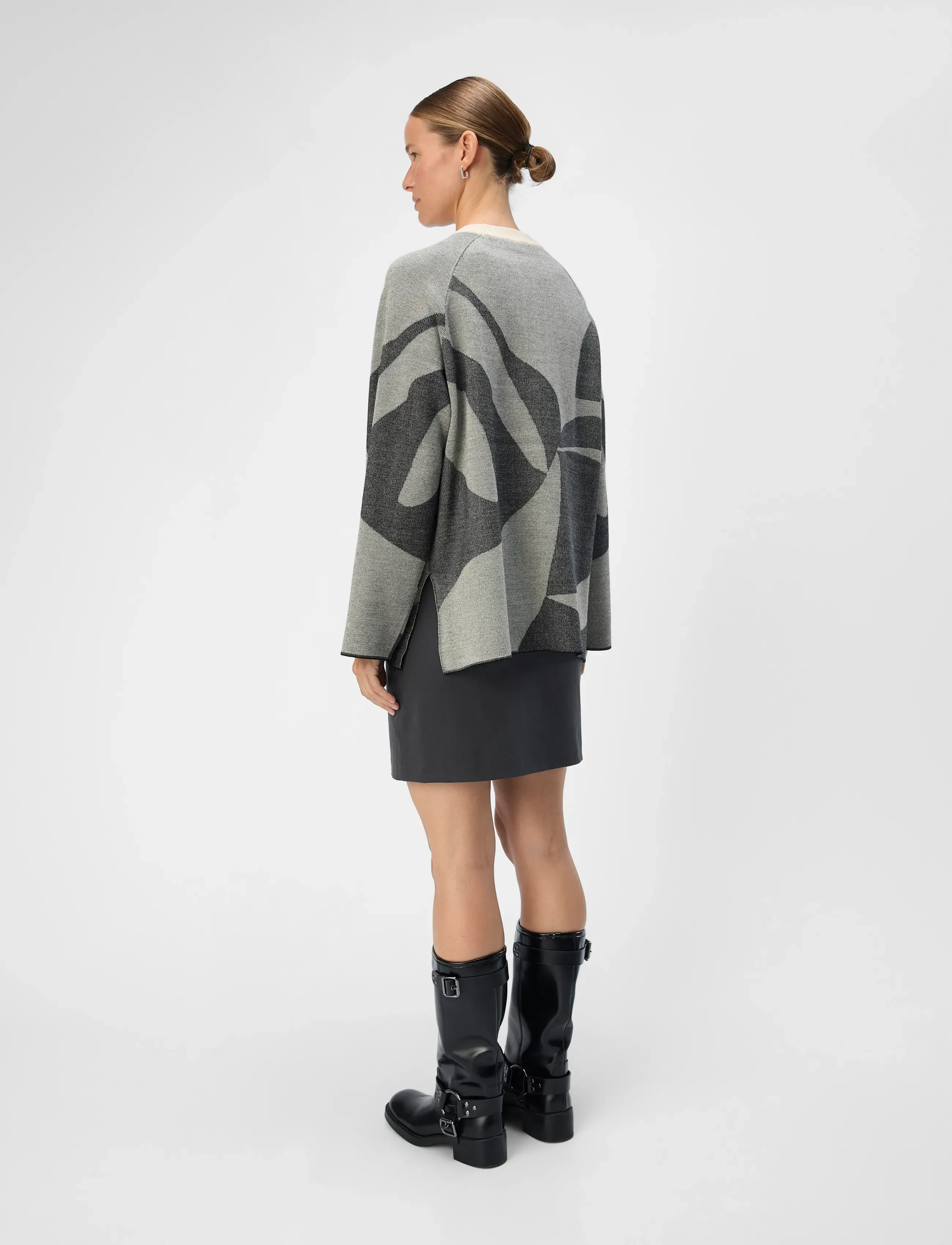 Object - OBJSIF LO L/S KNIT PULLOVER DIV - jumpers - medium grey melange - 5