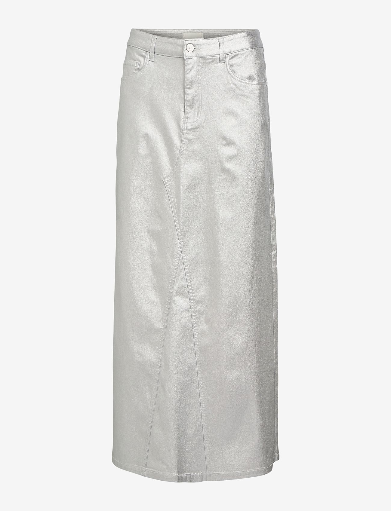 Object - OBJSUNNY HARLOW LONG SKIRT E DIV - maxi nederdele - silver colour - 0