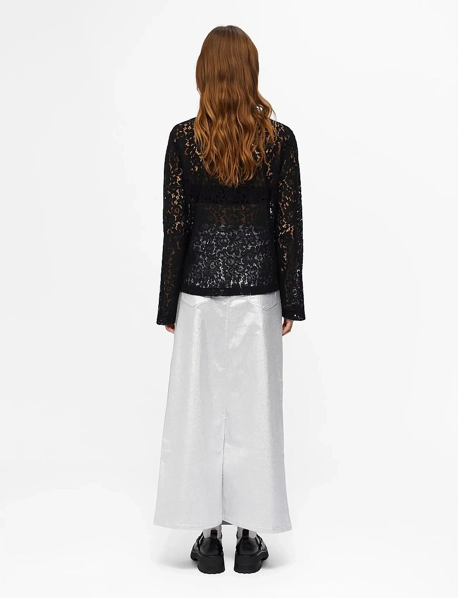 Object - OBJSUNNY HARLOW LONG SKIRT E DIV - maxi skirts - silver colour - 2