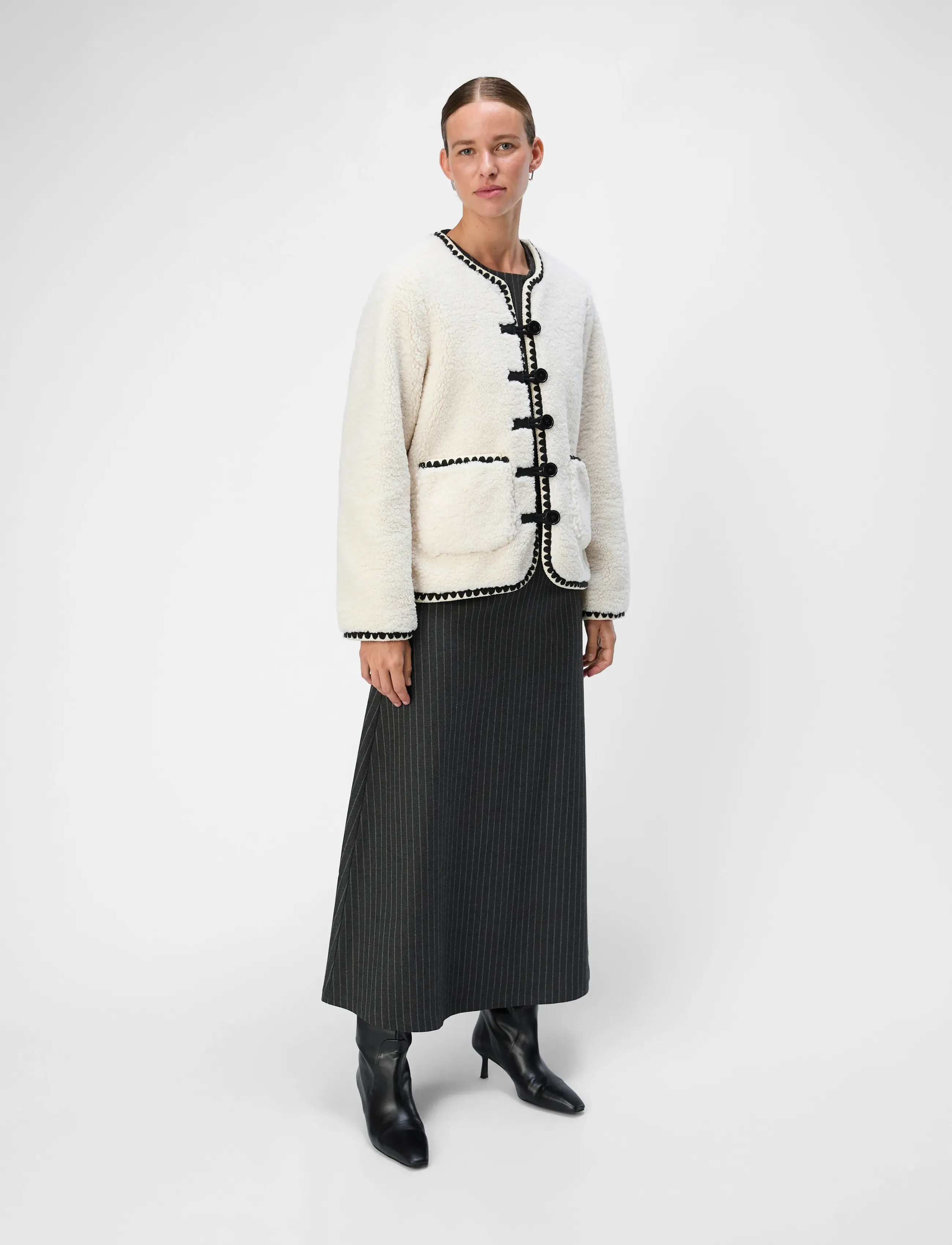 Object - OBJPAULINE JACKET 134 - overtøj - white sand - 4