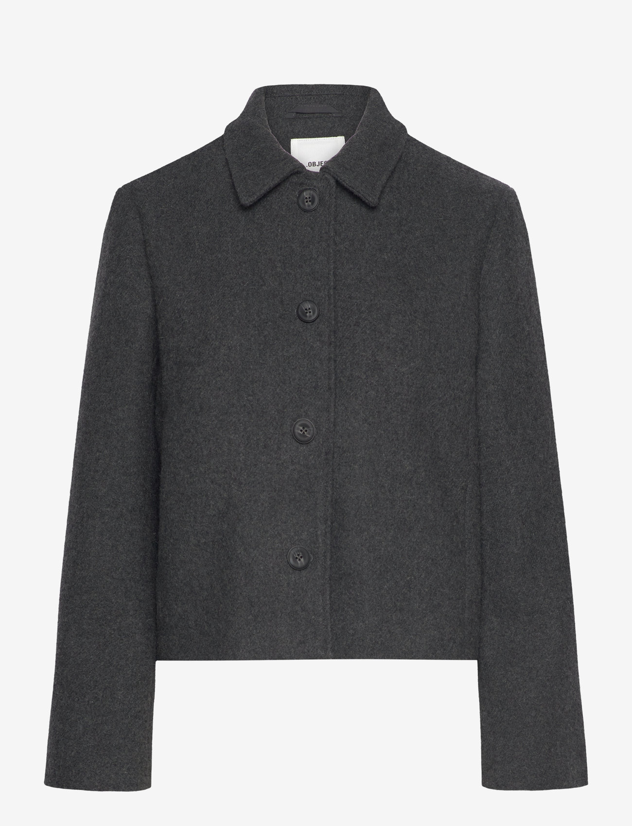 Object - OBJPISA LO SHORT JACKET DIV - herbstjacken - dark grey melange - 0