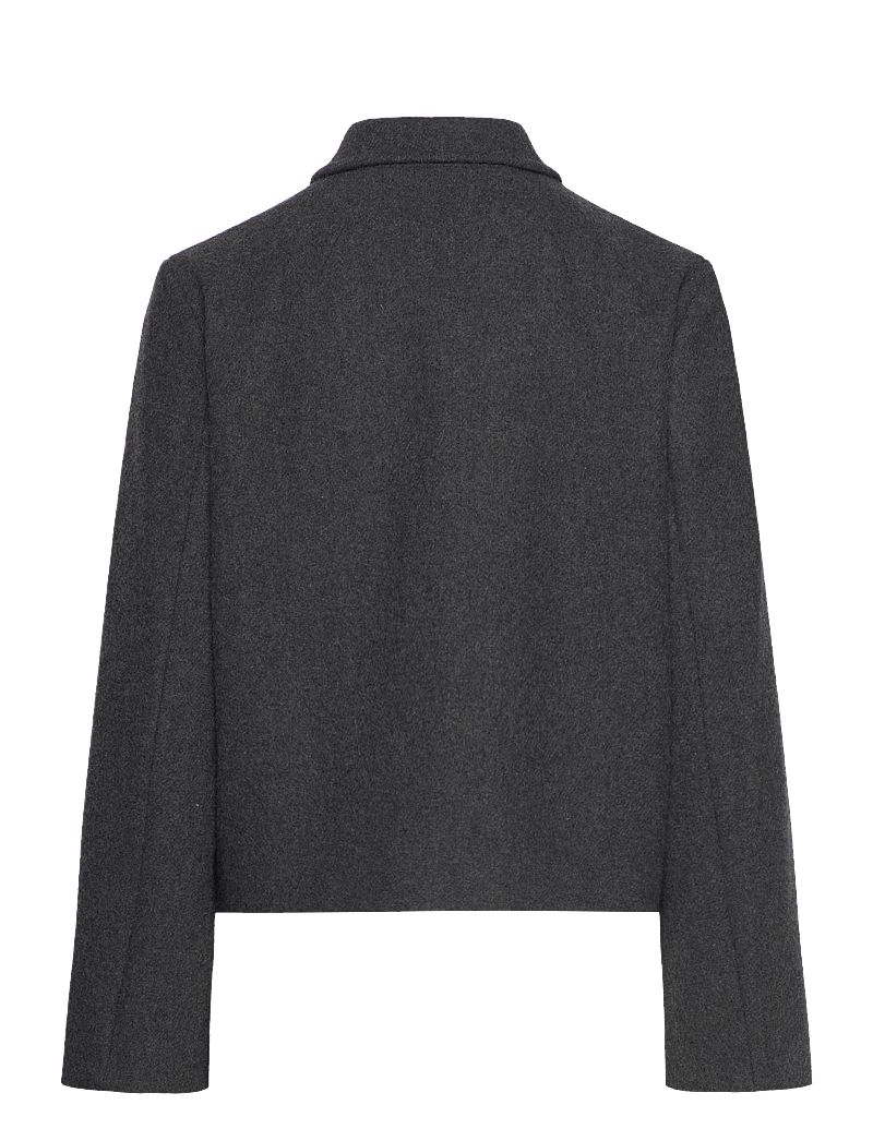 Object - OBJPISA LO SHORT JACKET DIV - ulljackor - dark grey melange - 1