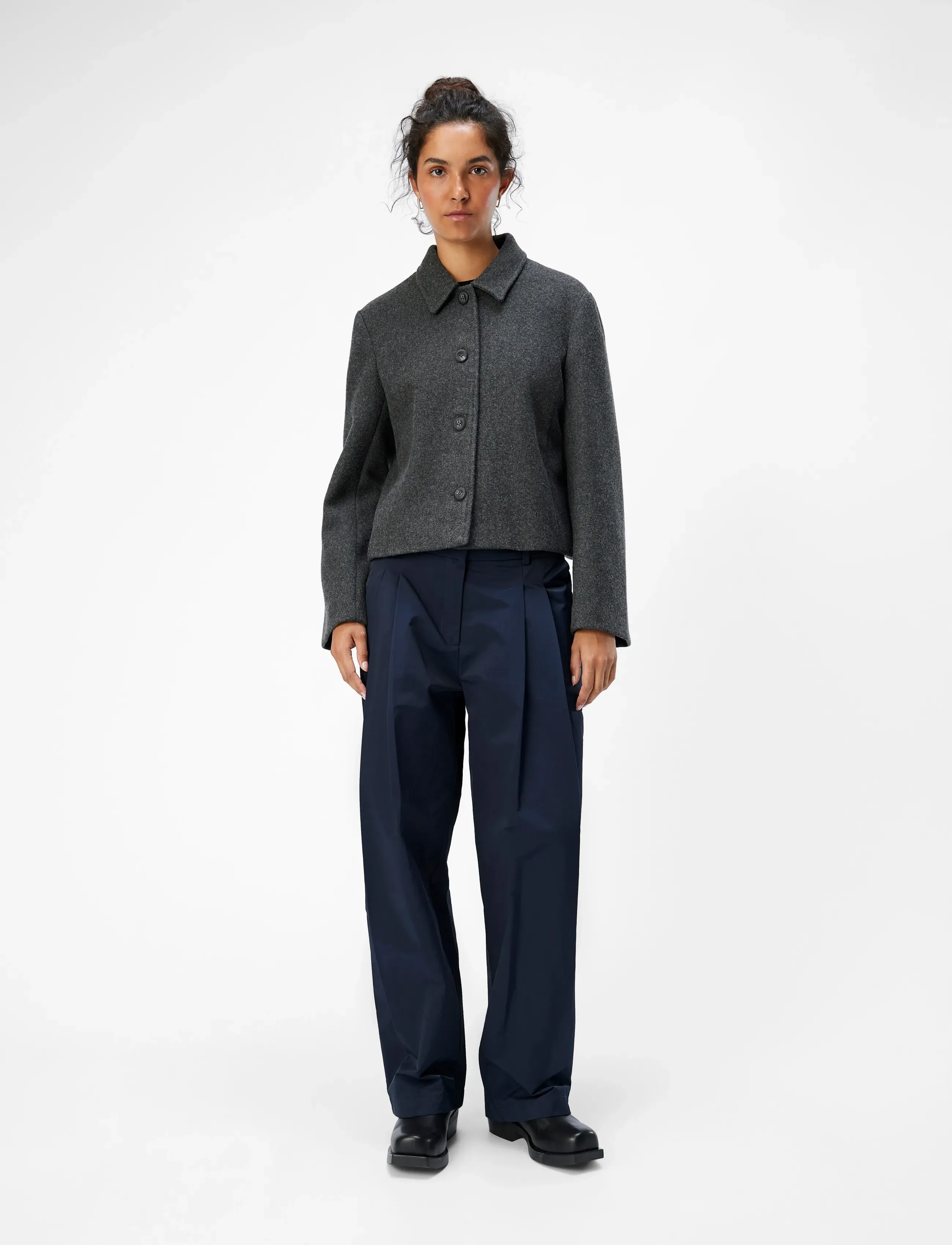 Object - OBJPISA LO SHORT JACKET DIV - winterjacken - dark grey melange - 5