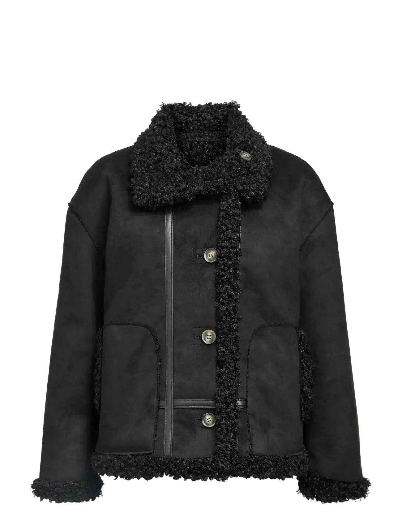 Object OBJOAKLYN RE JACKET NOOS - Faux Fur - BLACK / black