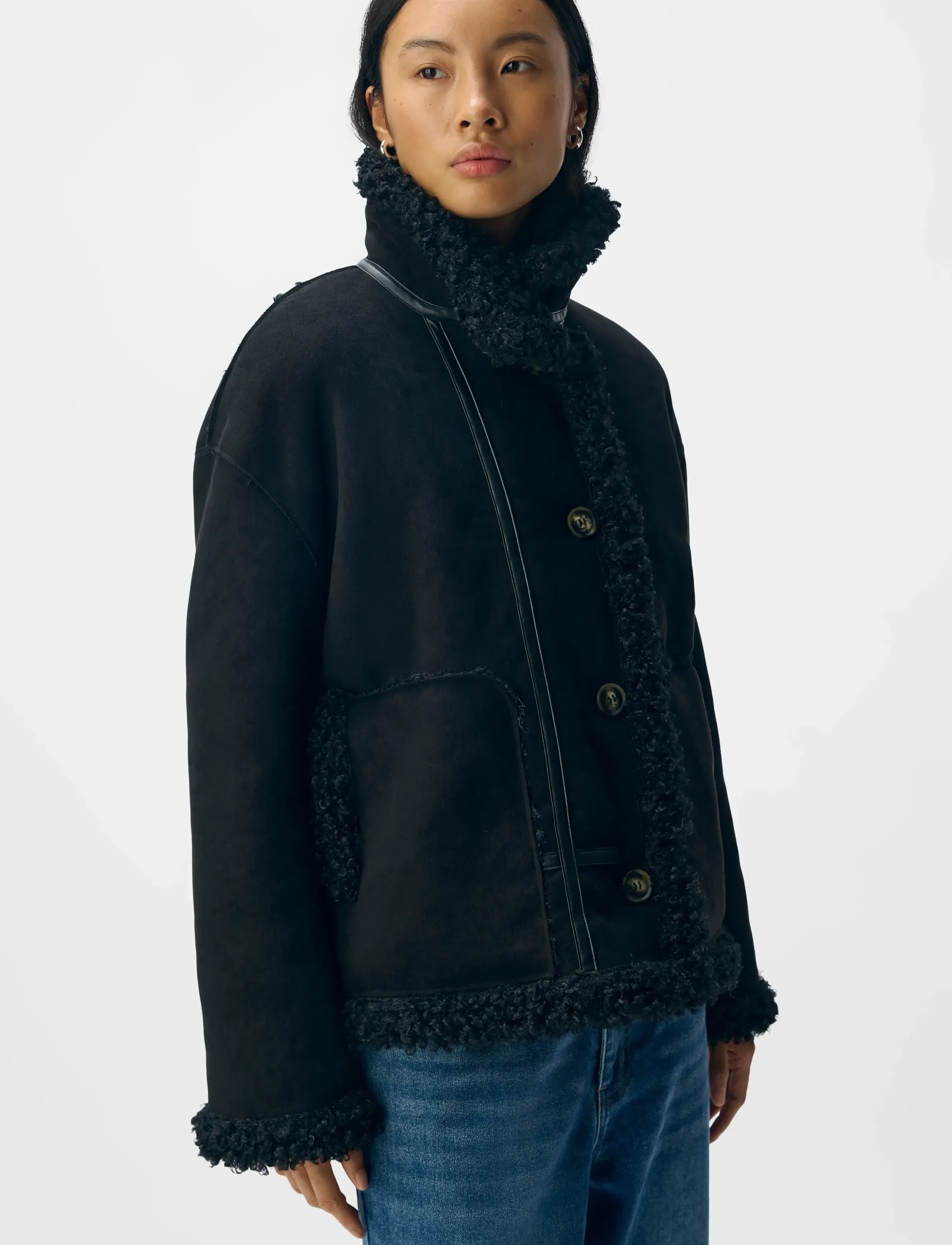 Object - OBJOAKLYN RE JACKET 135 - læderjakker - black - 5