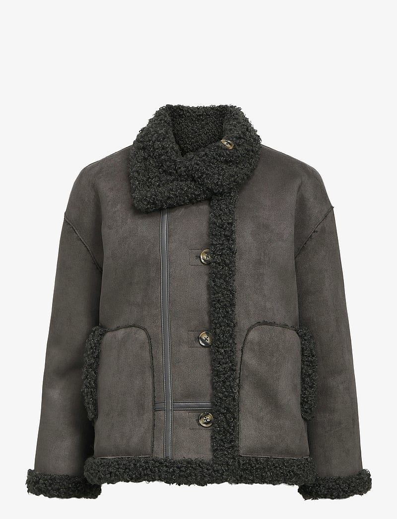 Object - OBJOAKLYN RE JACKET 135 - frühlingsjacken - dark grey melange - 1