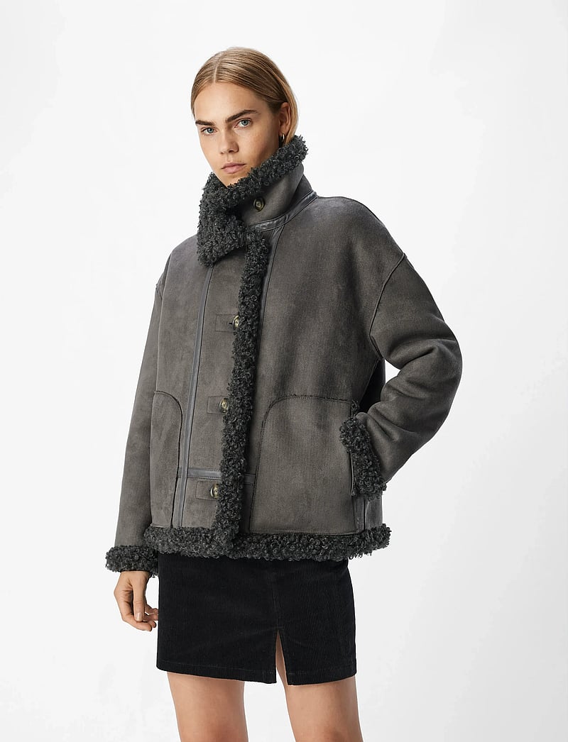 Object - OBJOAKLYN RE JACKET 135 - frühlingsjacken - dark grey melange - 0